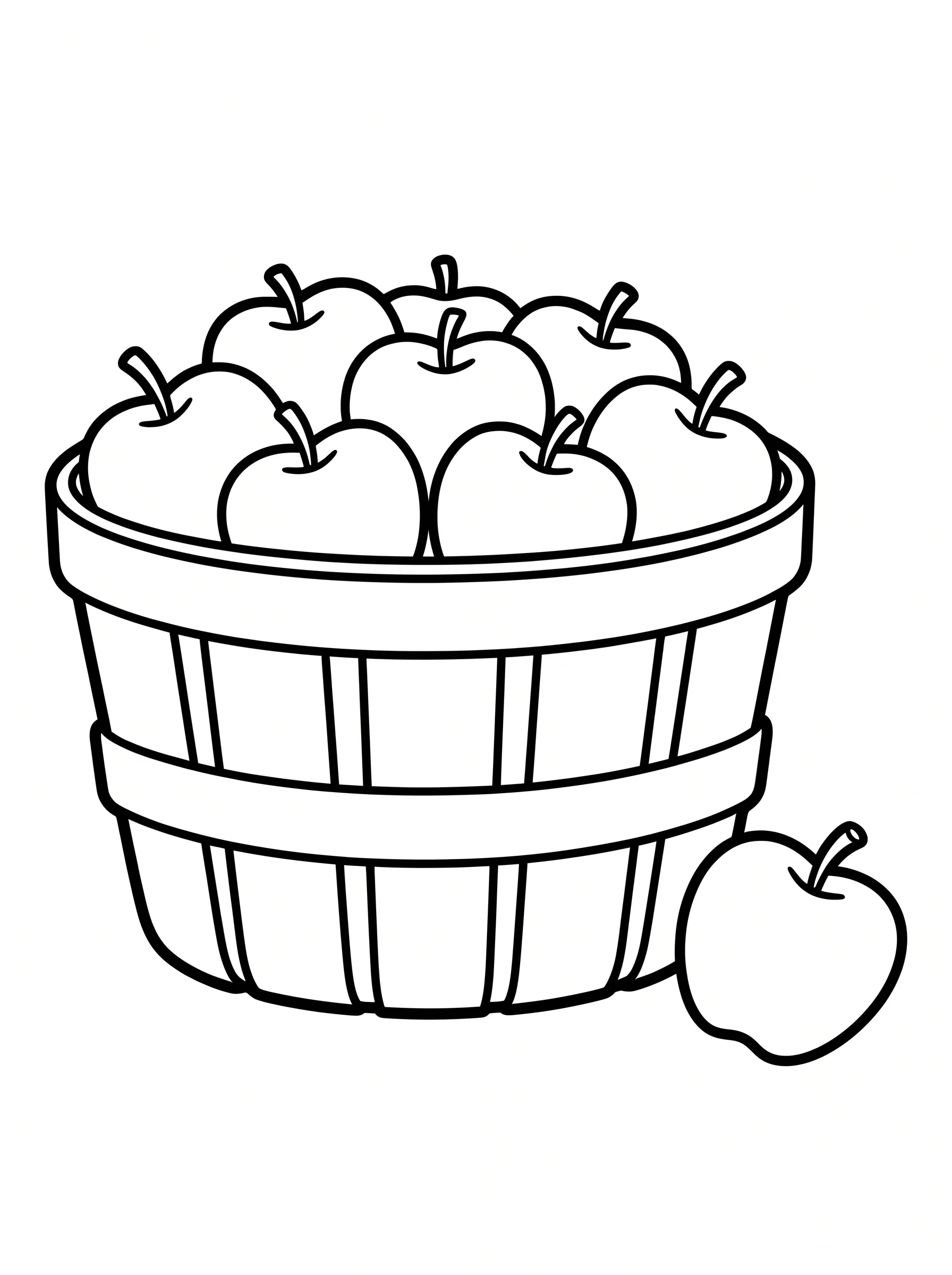 Apple Harvest Wooden Basket