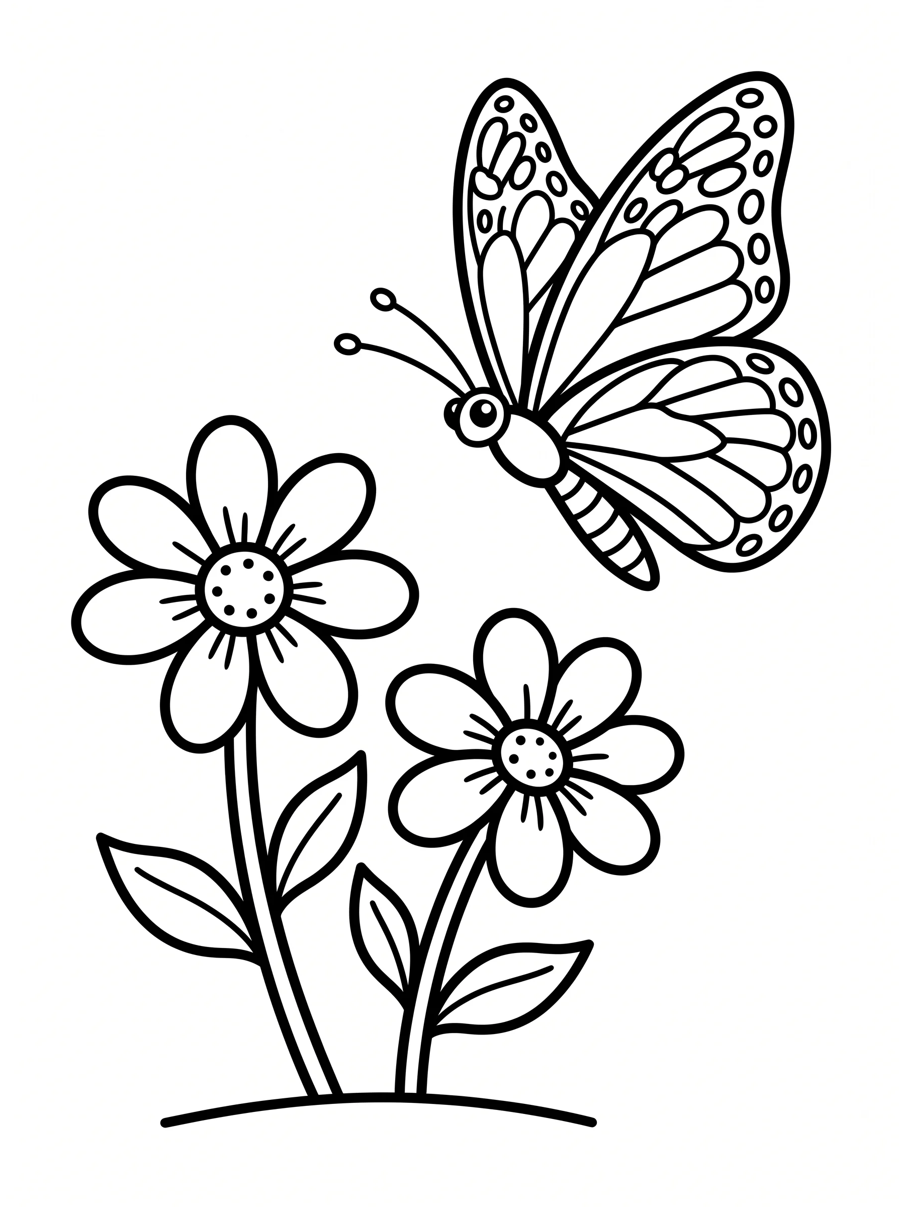 Butterfly Visiting Garden Flowers
