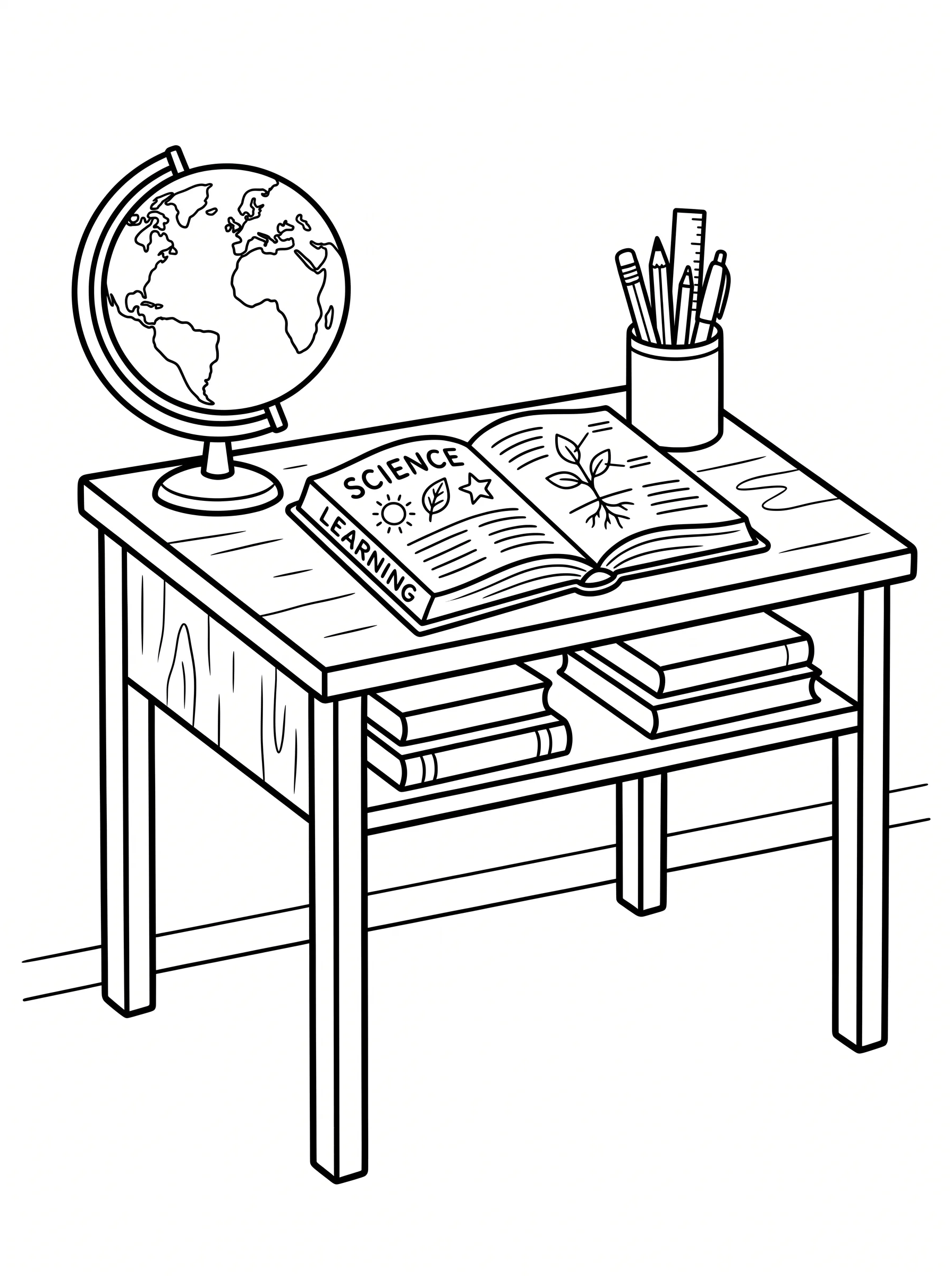 Classroom School Desk and Globe