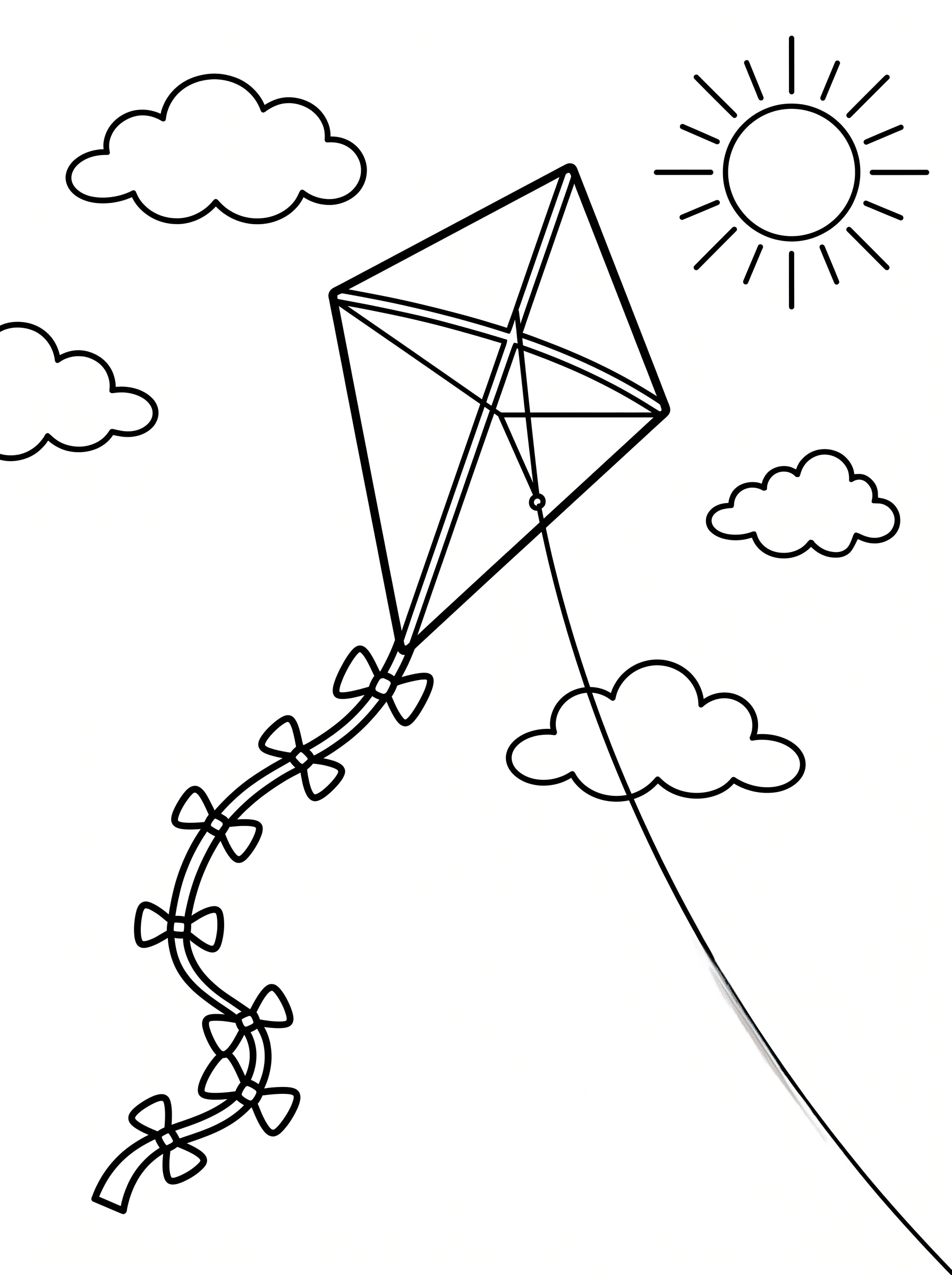 Diamond Kite Flying in Windy Sky