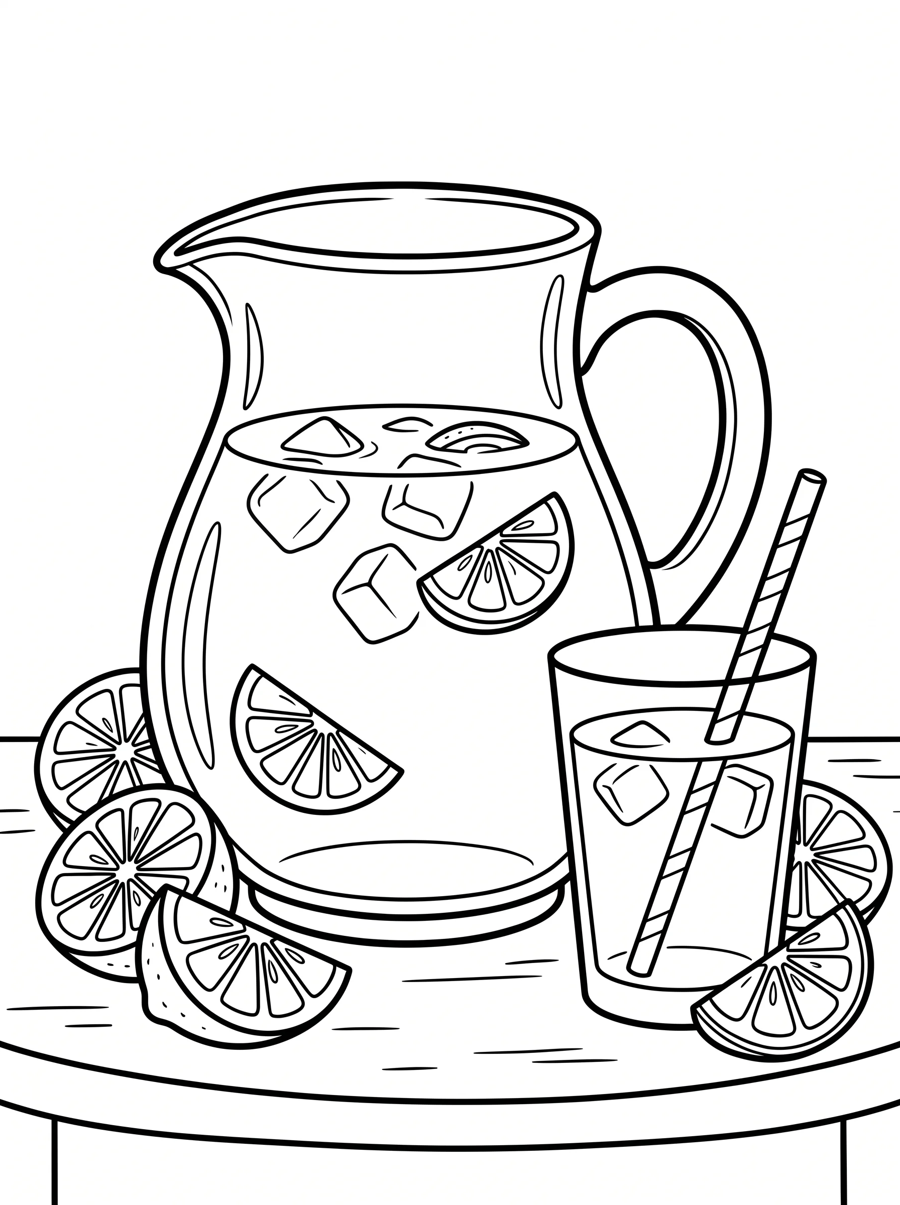 Fresh Lemonade Pitcher and Glass