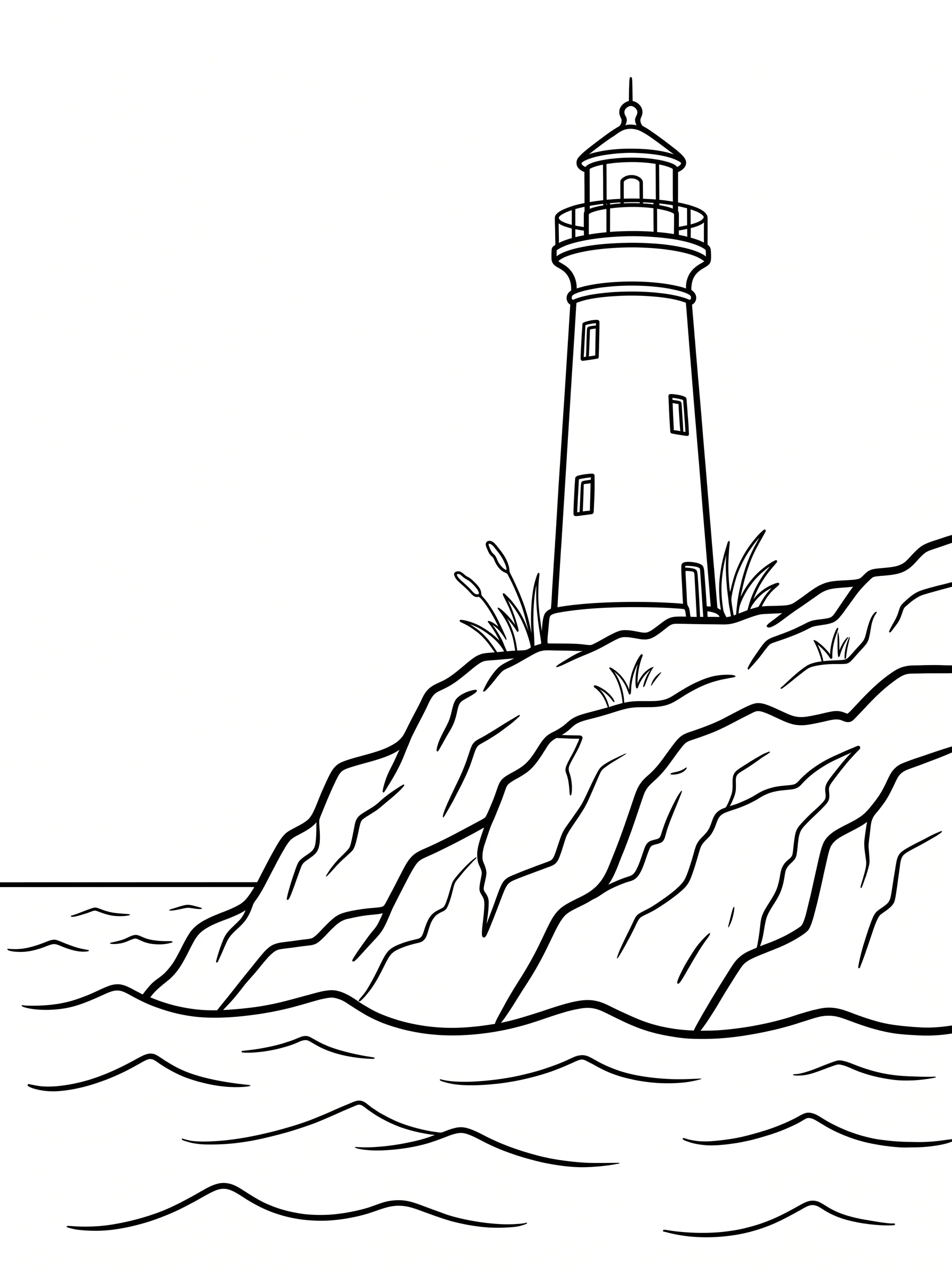 Lighthouse Guarding Rocky Ocean Shore