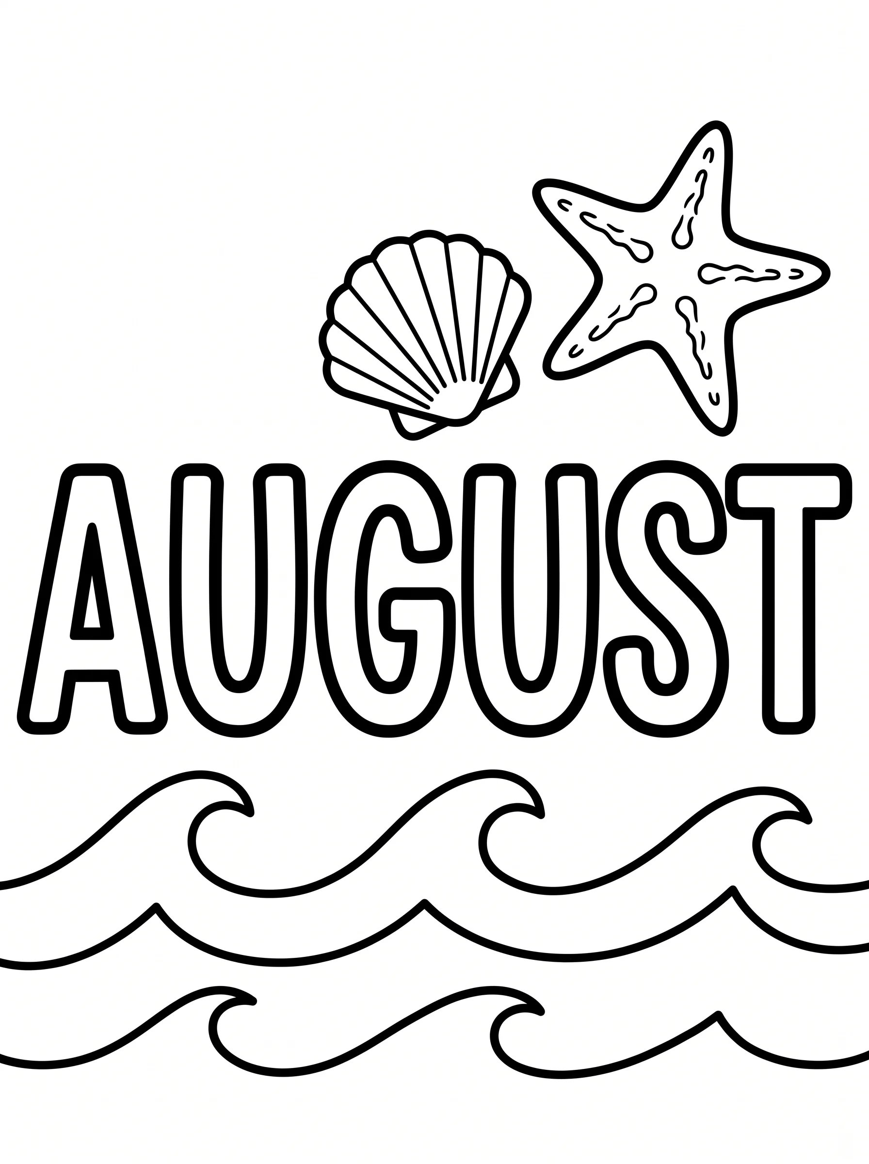 Ocean Wave August Lettering