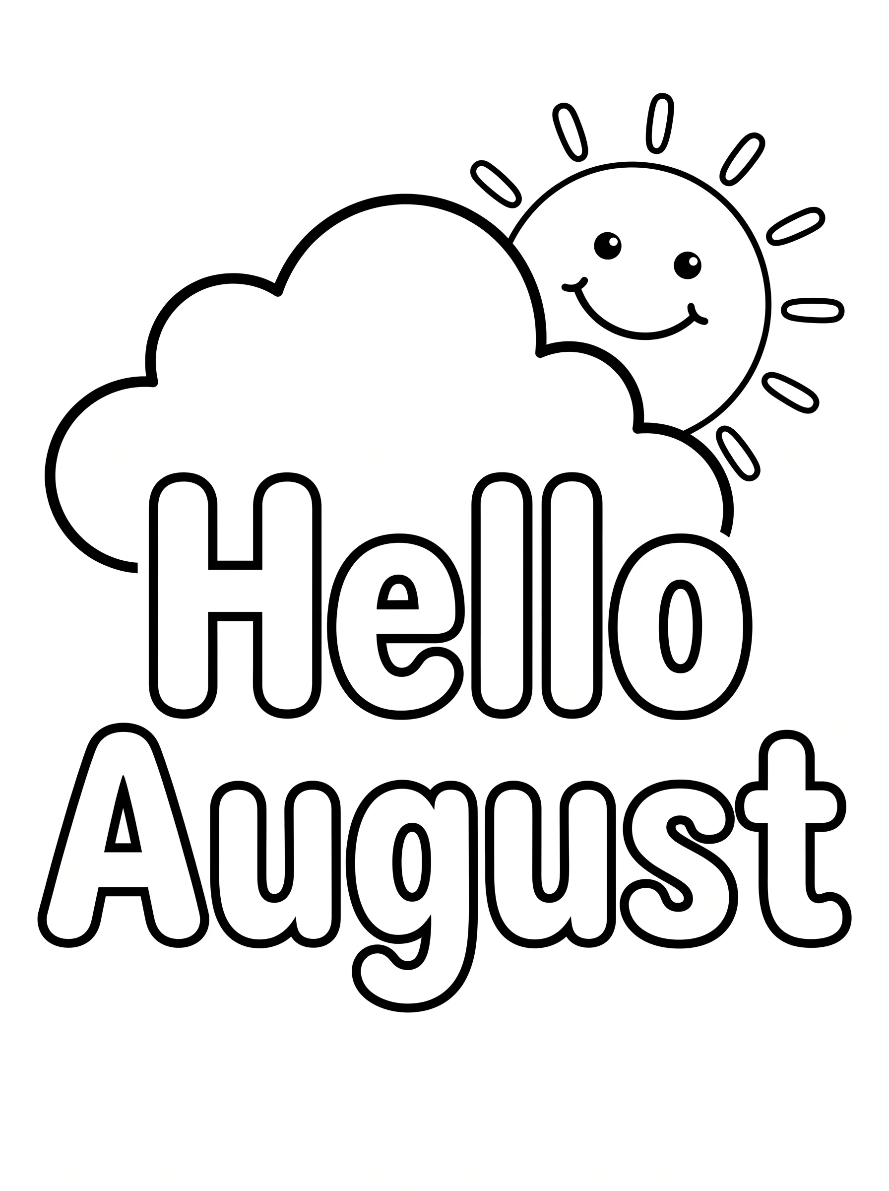 Smiling Sun Hello August Greeting