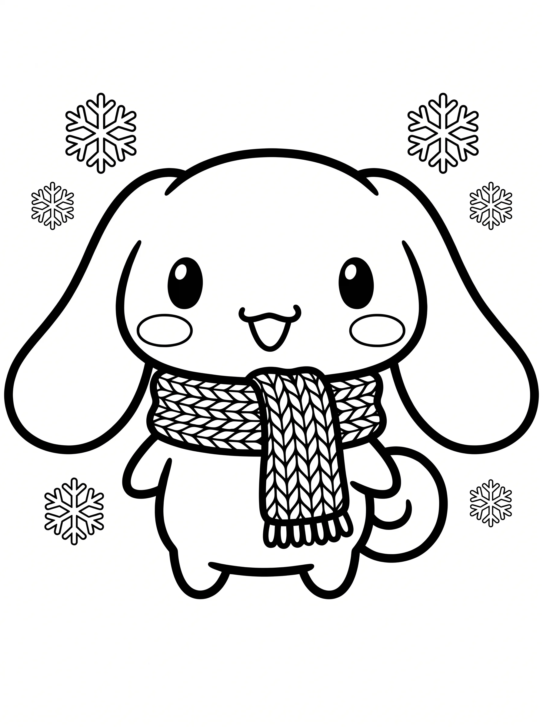Cozy Winter Scarf and Snowflakes