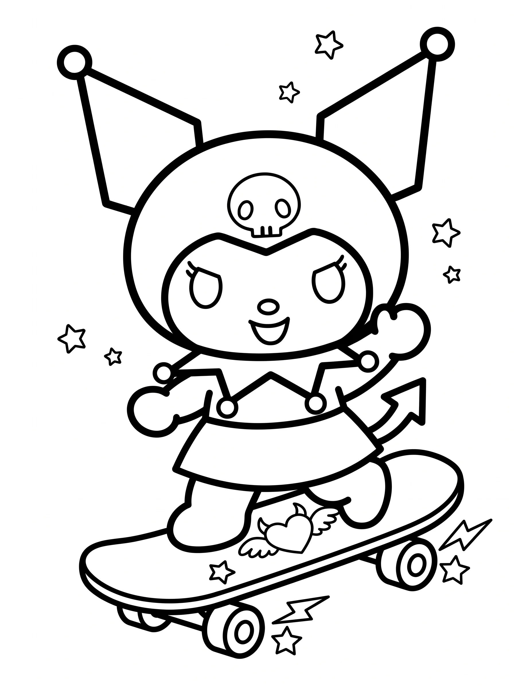 Action-Packed Kuromi Coloring Pages