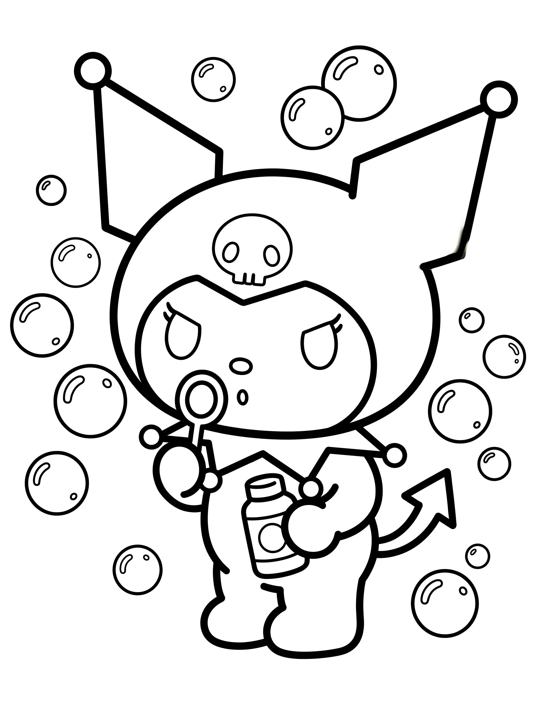 Blowing Round Soap Bubbles in the Air