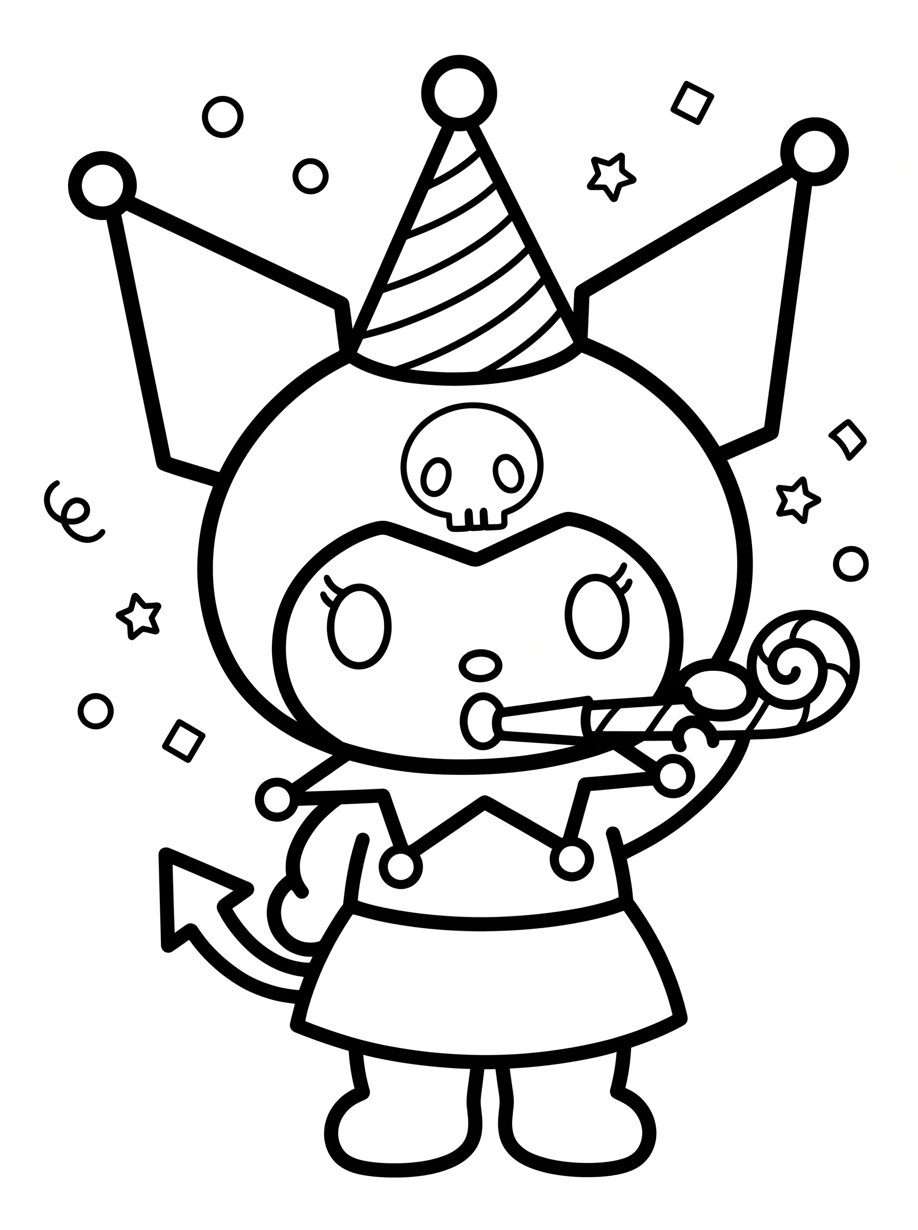 Party Time with Horns and Confetti