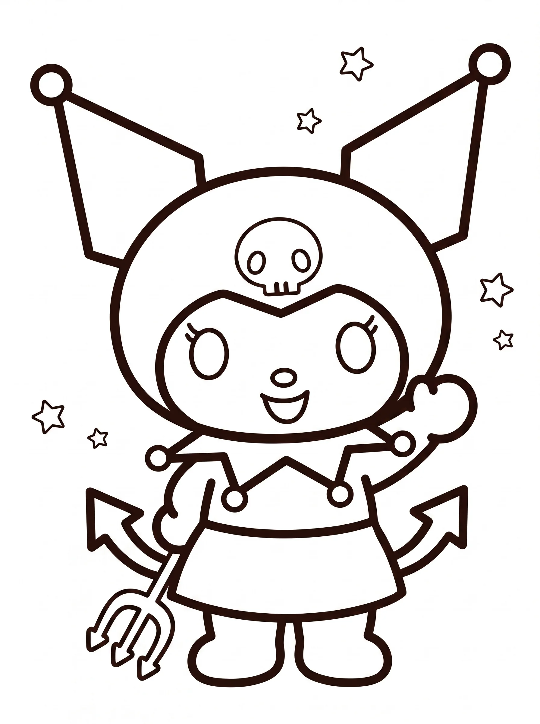 Playful Devil Kuromi Coloring Pages