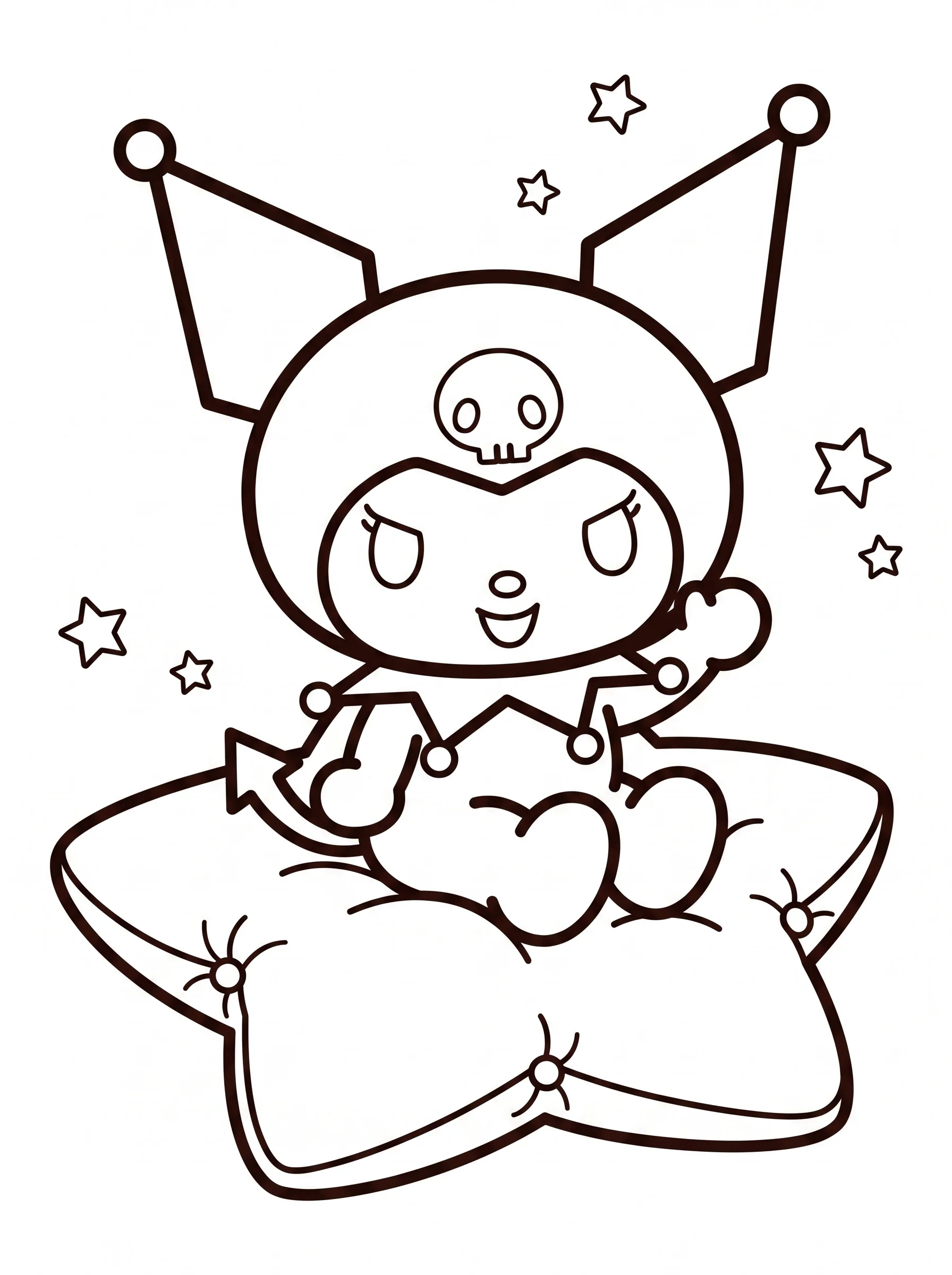 Relaxing on a Giant Star Cushion