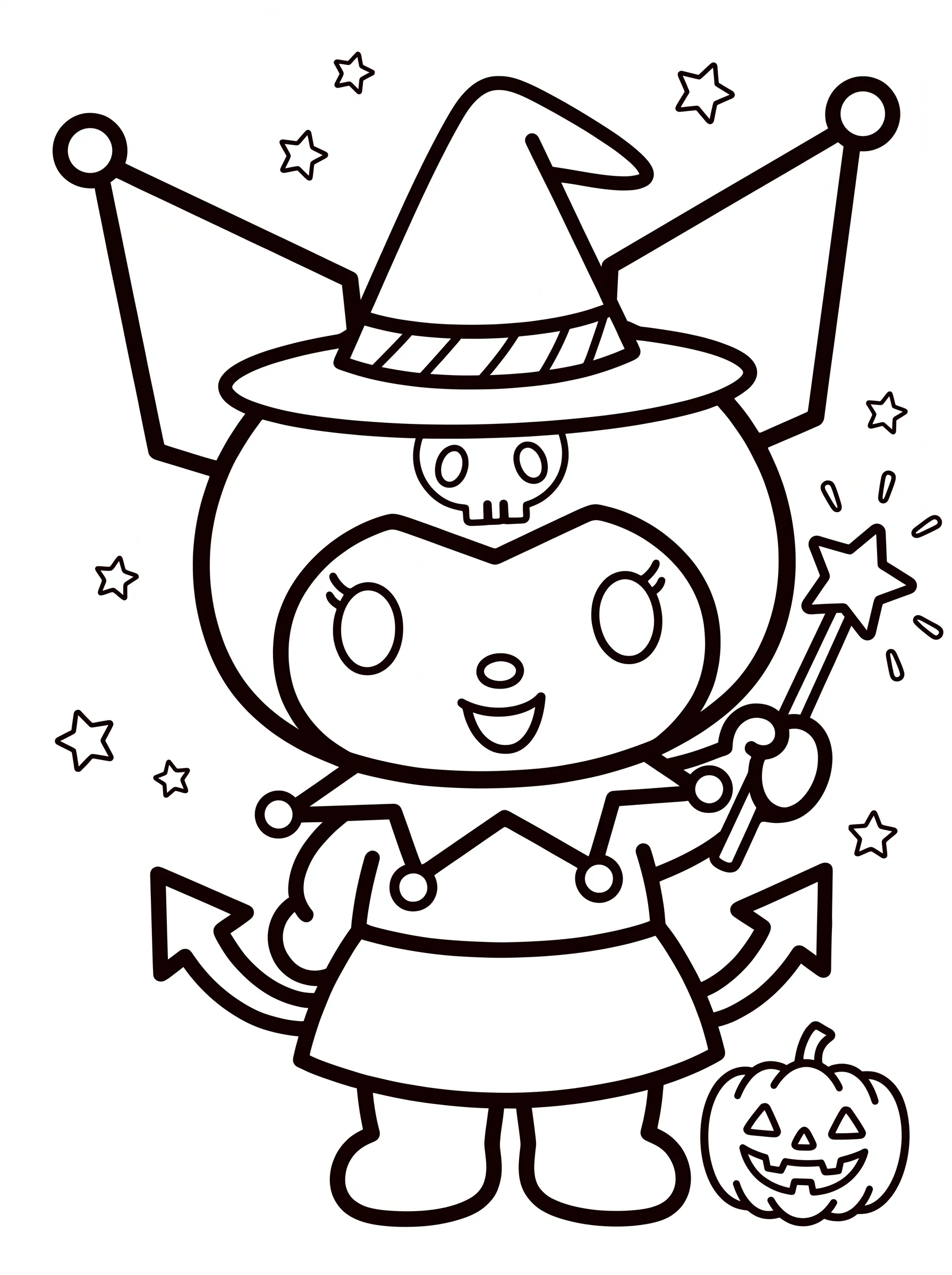 Spooky Witch Kuromi and Her Pumpkin
