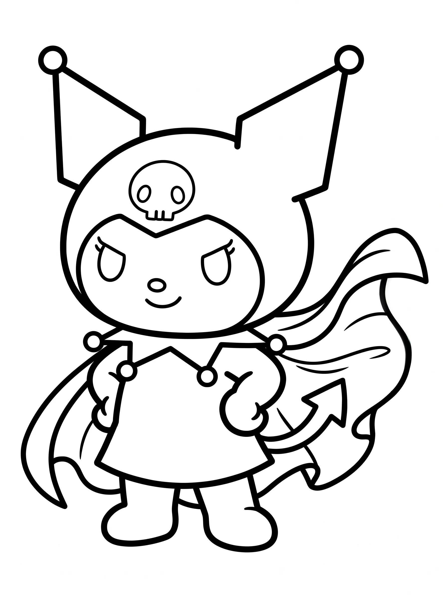 Superhero Kuromi with a Flowing Cape