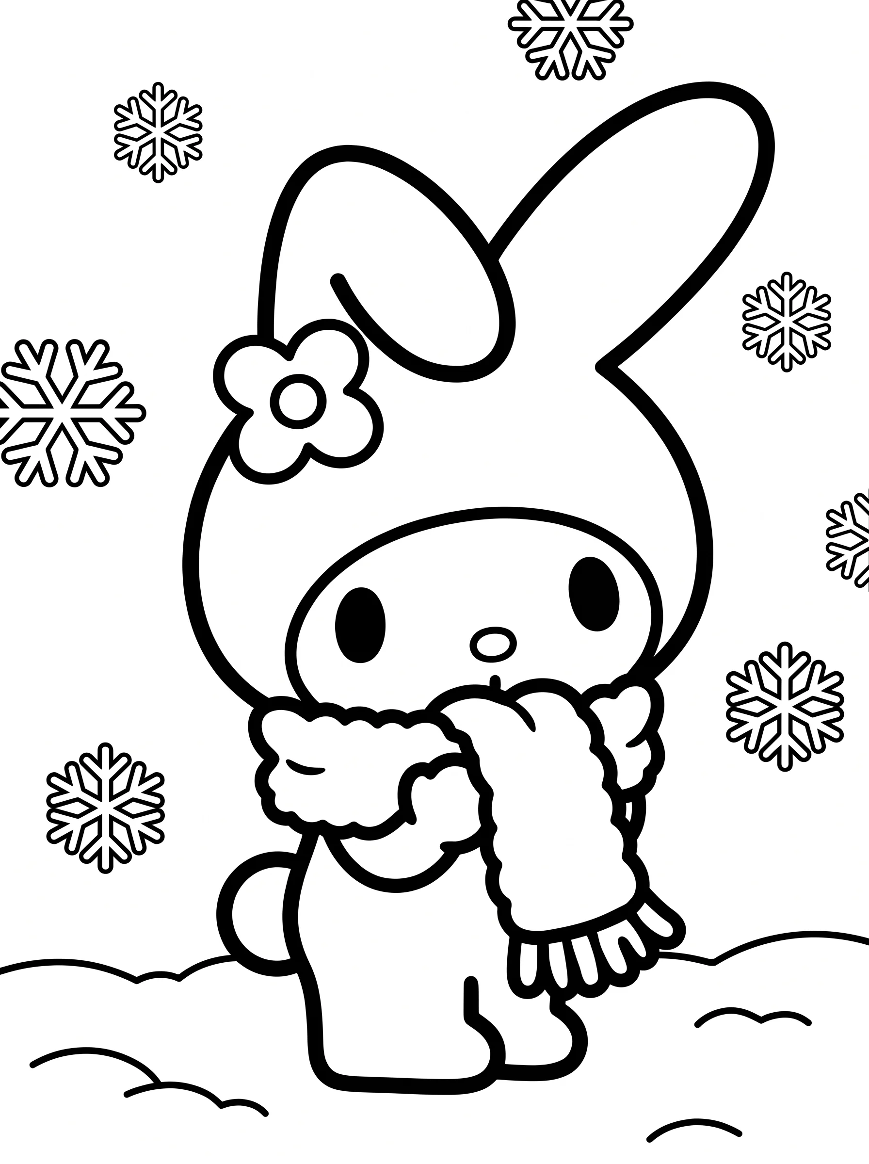Cozy Scarf in the Falling Snow