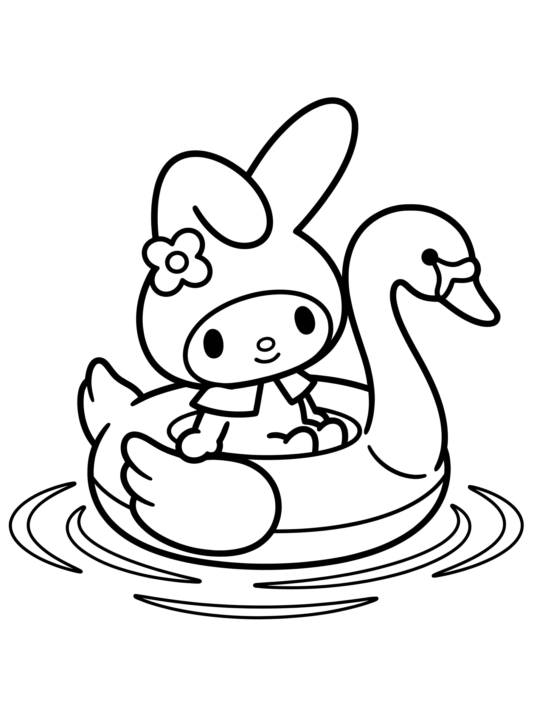 Drifting Along in a Swan Floatie