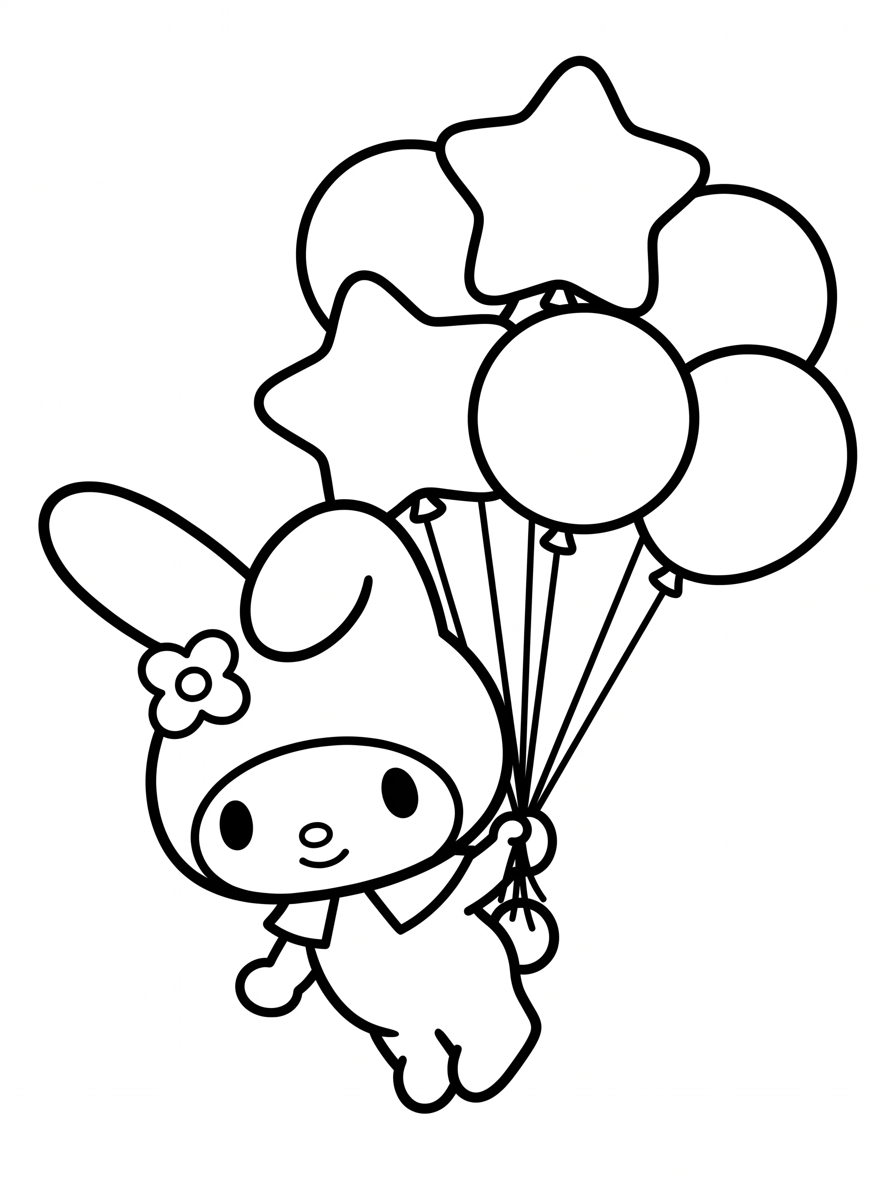 Floating Away with Circle and Star Balloons