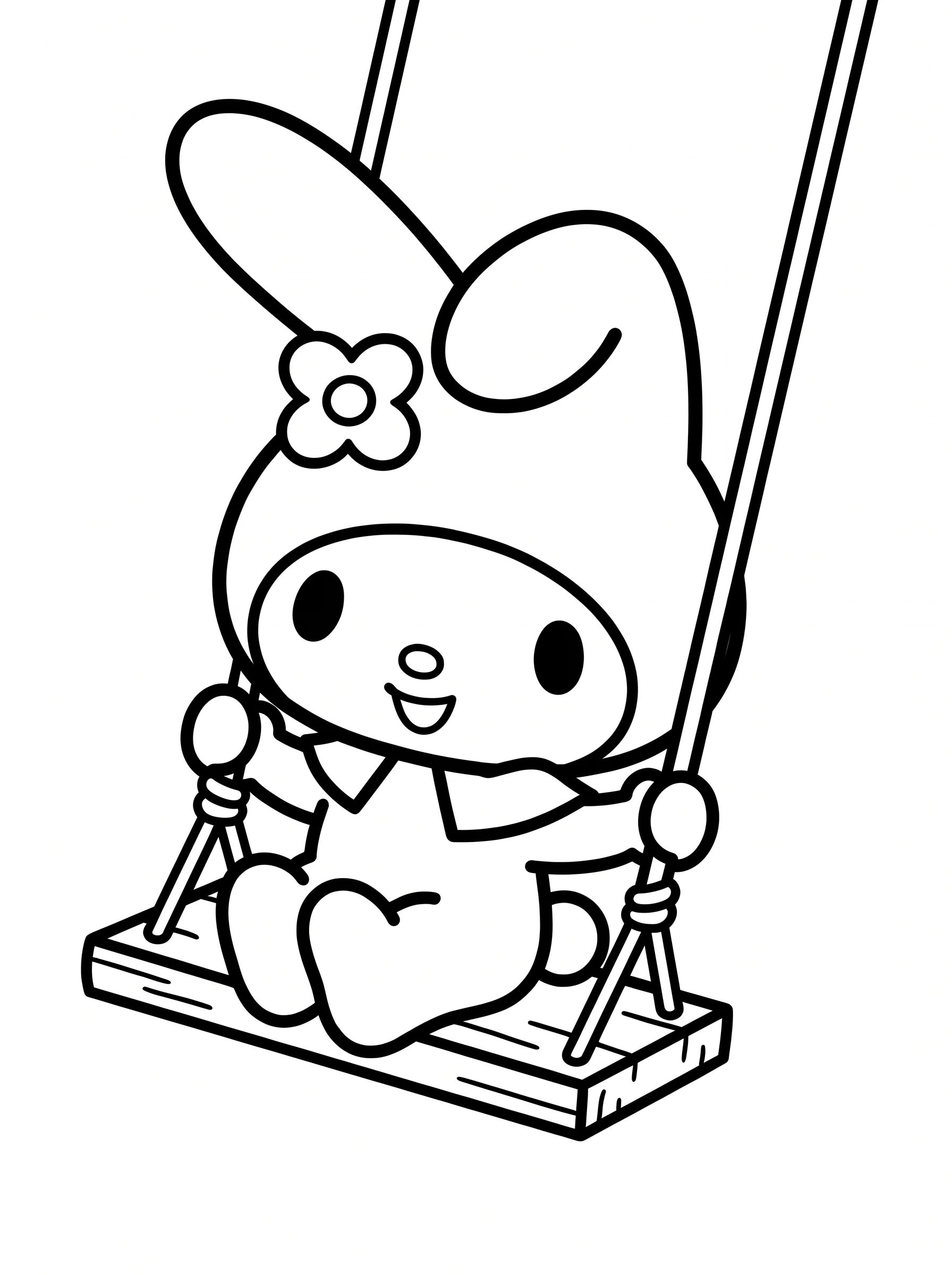 Happy Times on a Wooden Swing