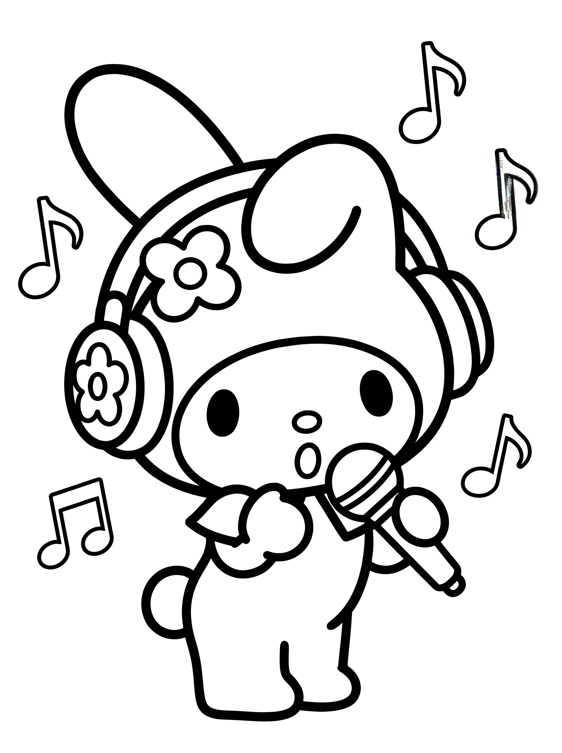Singing Along with Cute Headphones