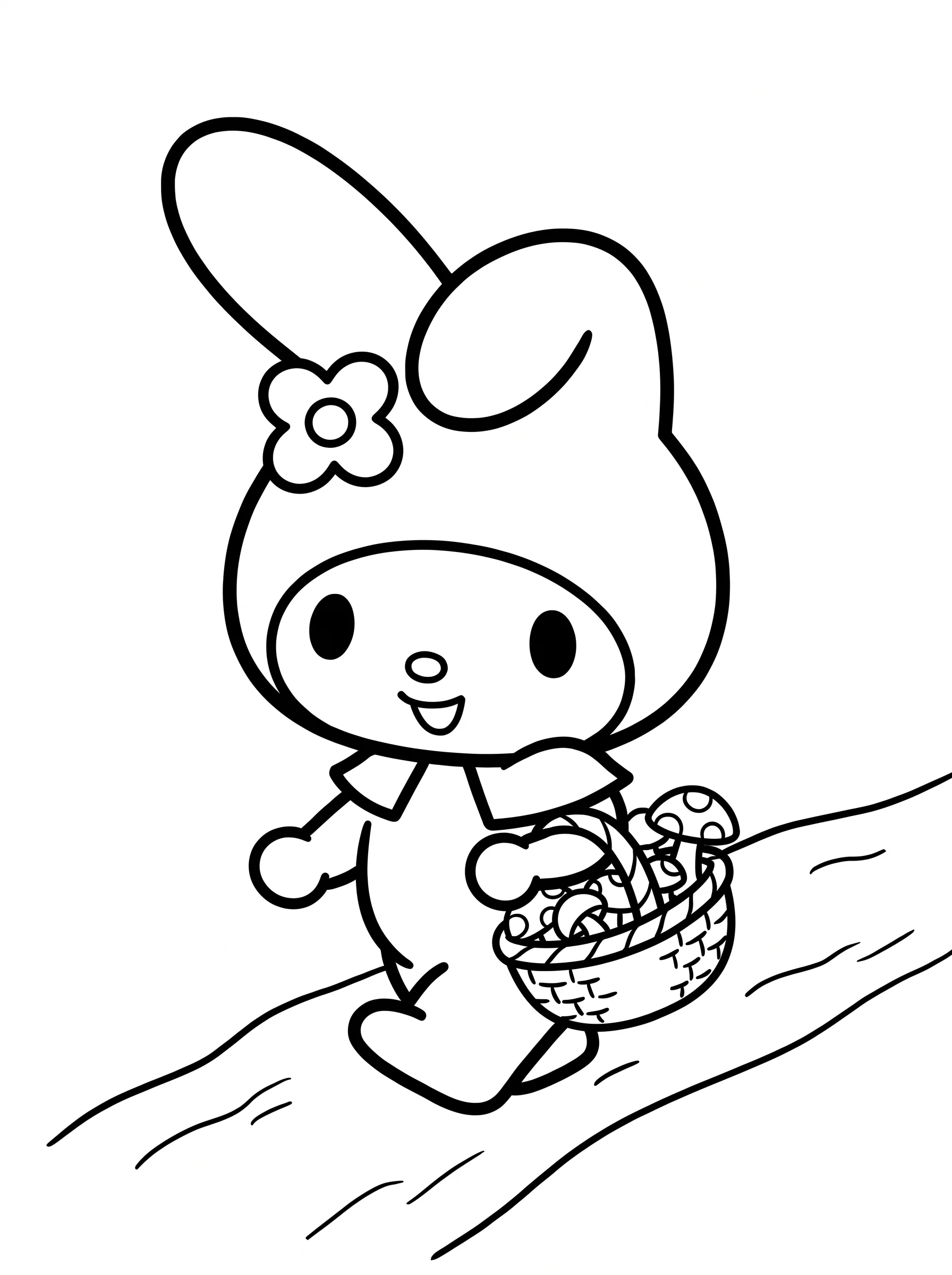 Walking with a Basket of Mushrooms