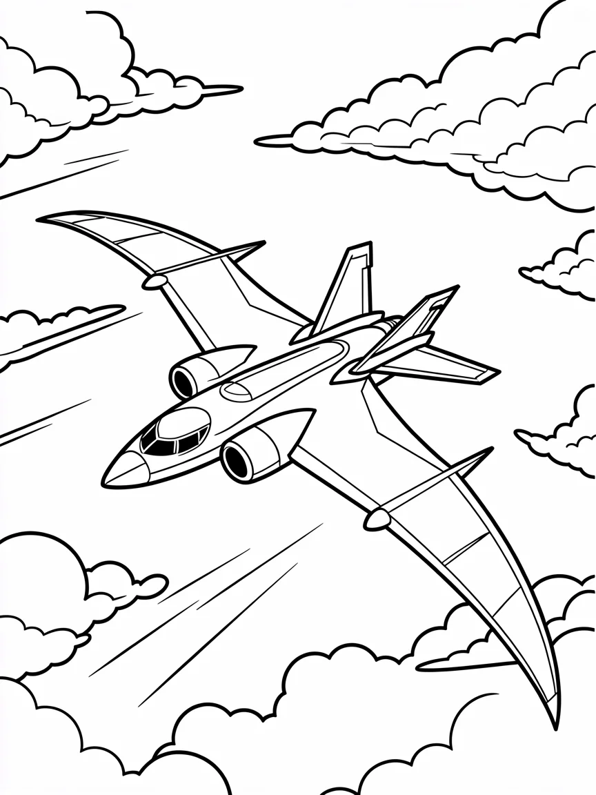 Batwing Flying Through the Clouds