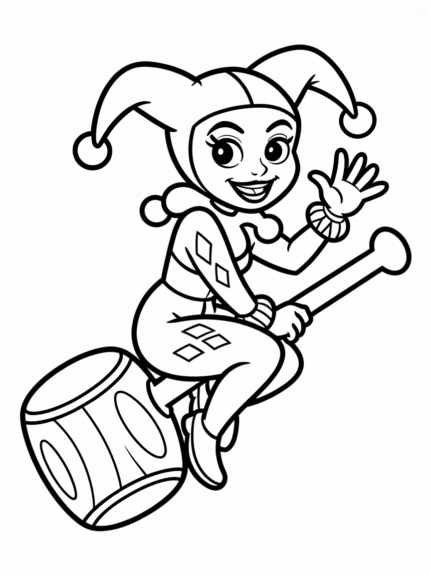 Harley Quinn on a Giant Mallet