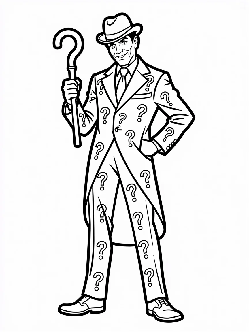The Riddler and His Question Mark Cane