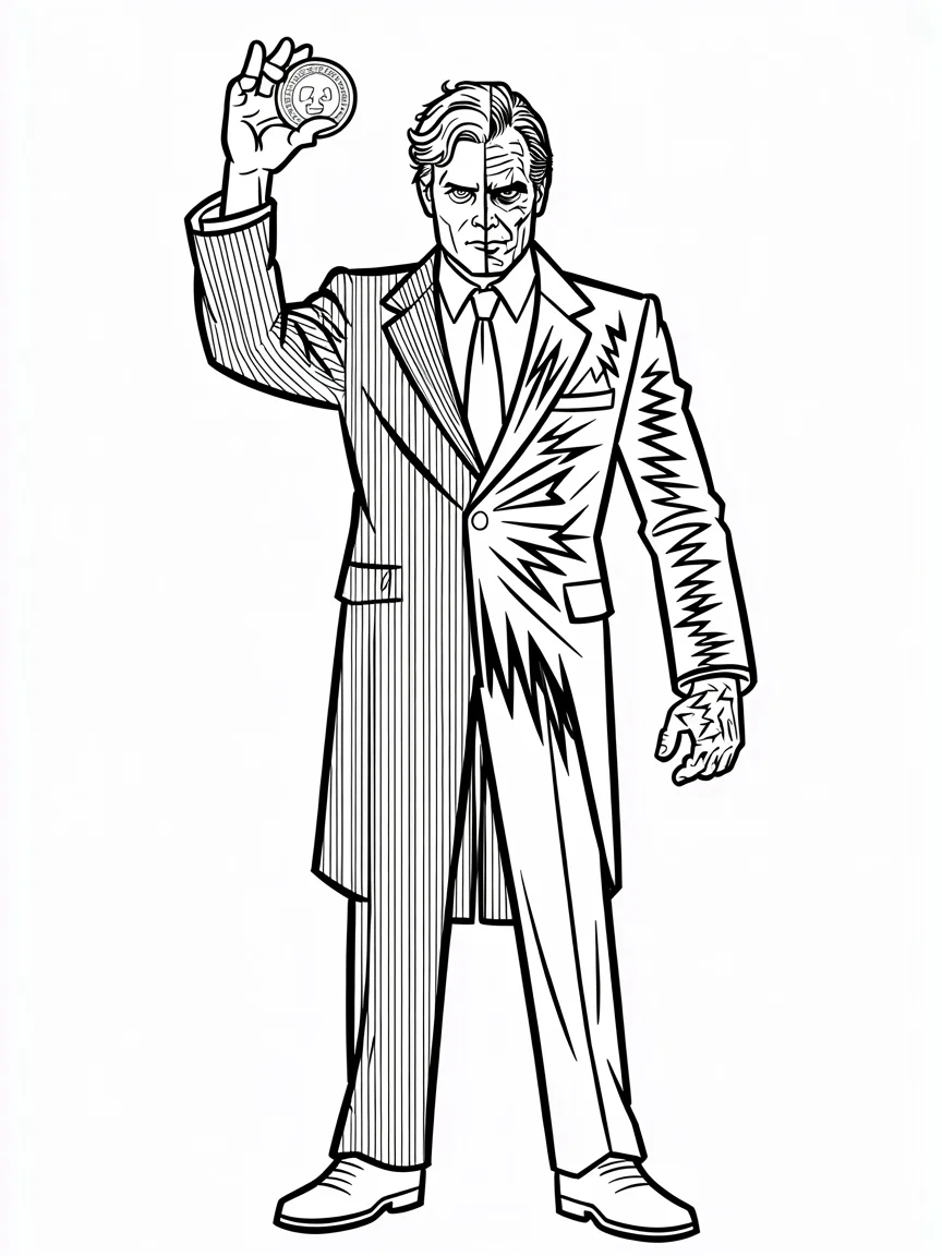 Two-Face Flipping His Lucky Coin