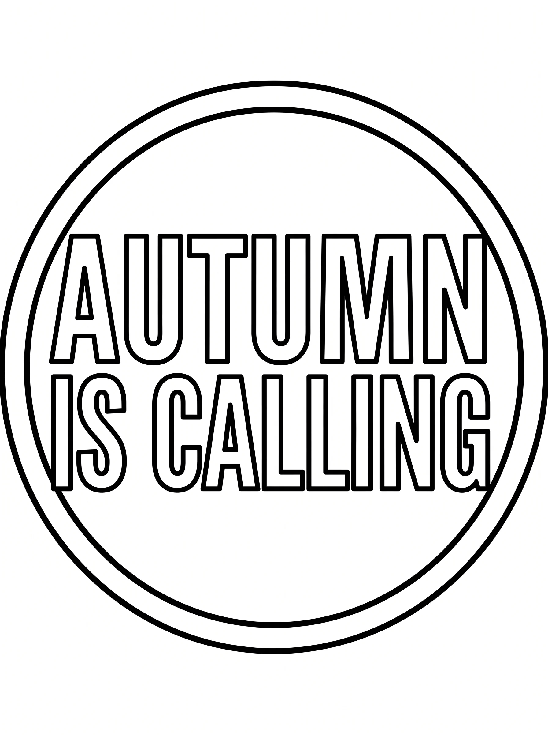 Autumn is Calling in a Circle Frame