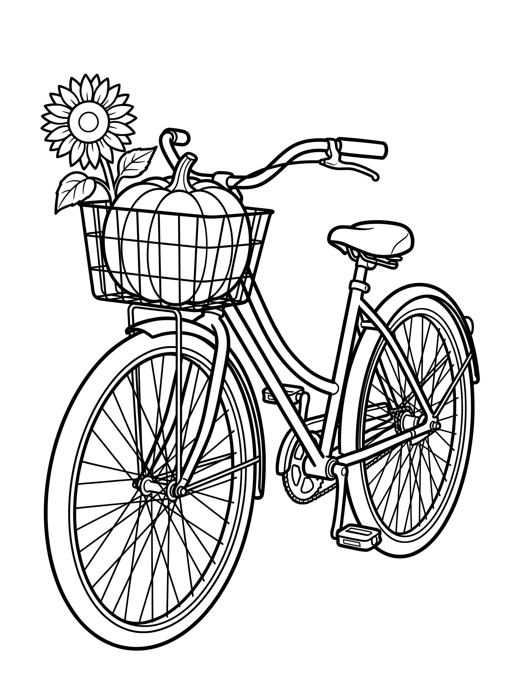 Classic Bicycle with a Pumpkin in the Basket