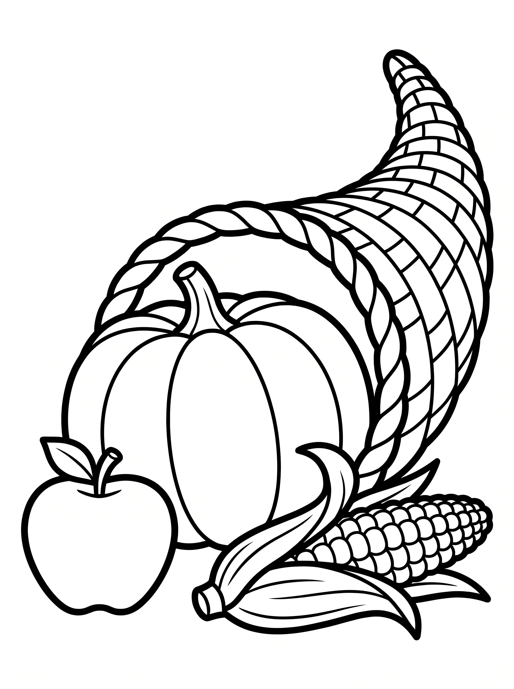 Cornucopia Basket of Harvest Fruits