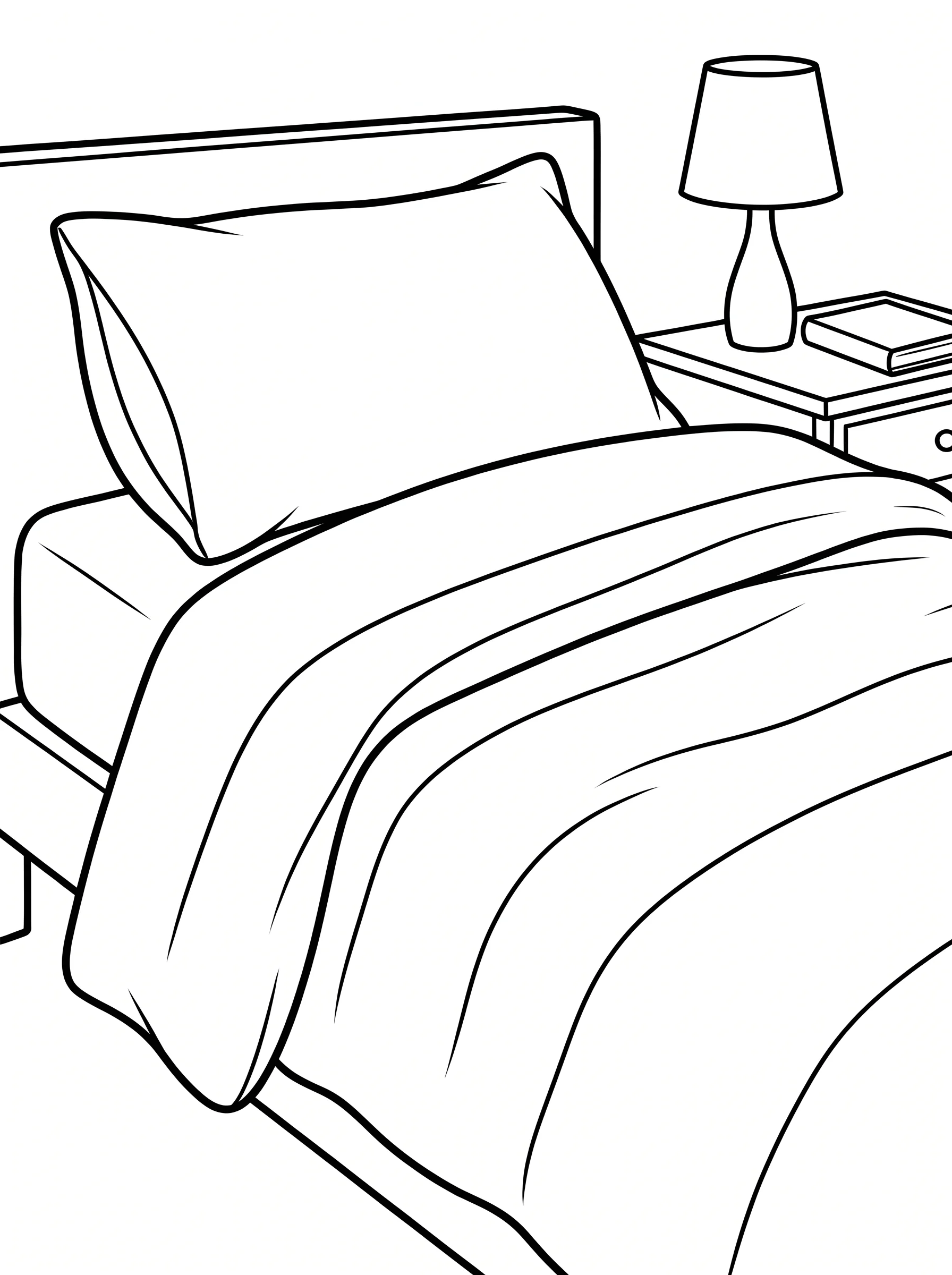 Cozy Bedroom Bed with a Thick Comforter
