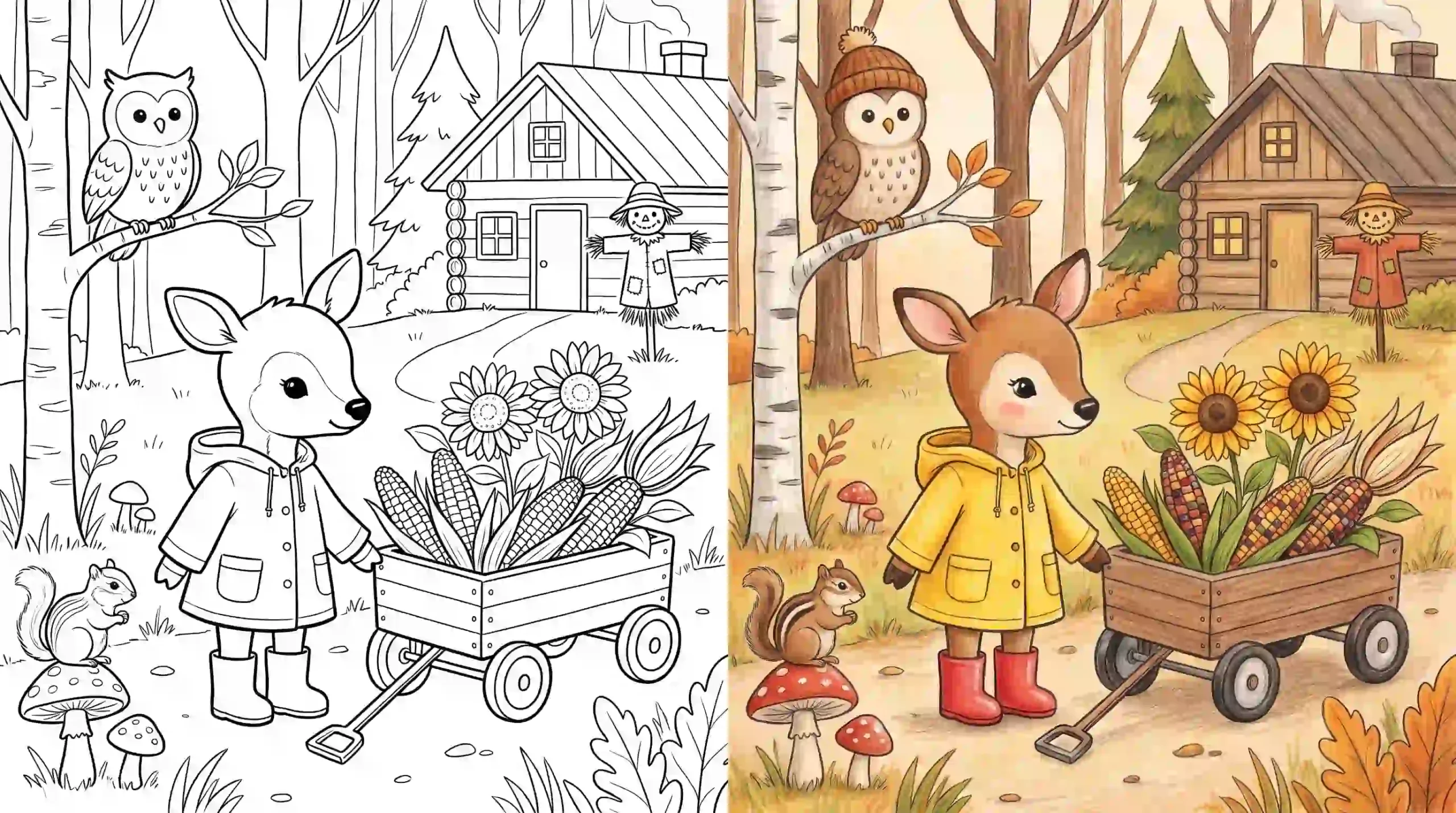 66 Autumn & Fall Coloring Pages | Free Printable PDFs
