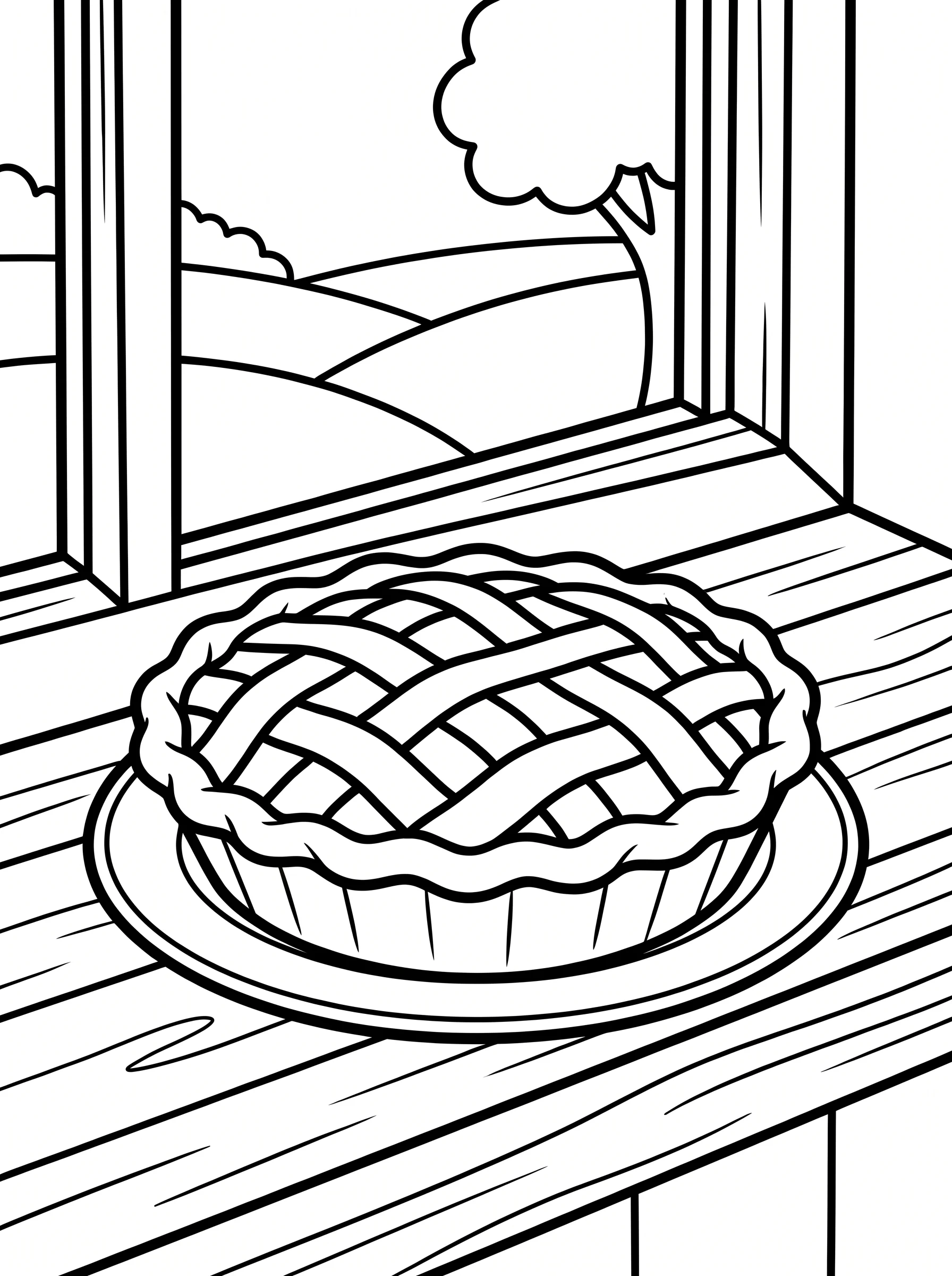 Fresh Apple Pie on a Windowsill