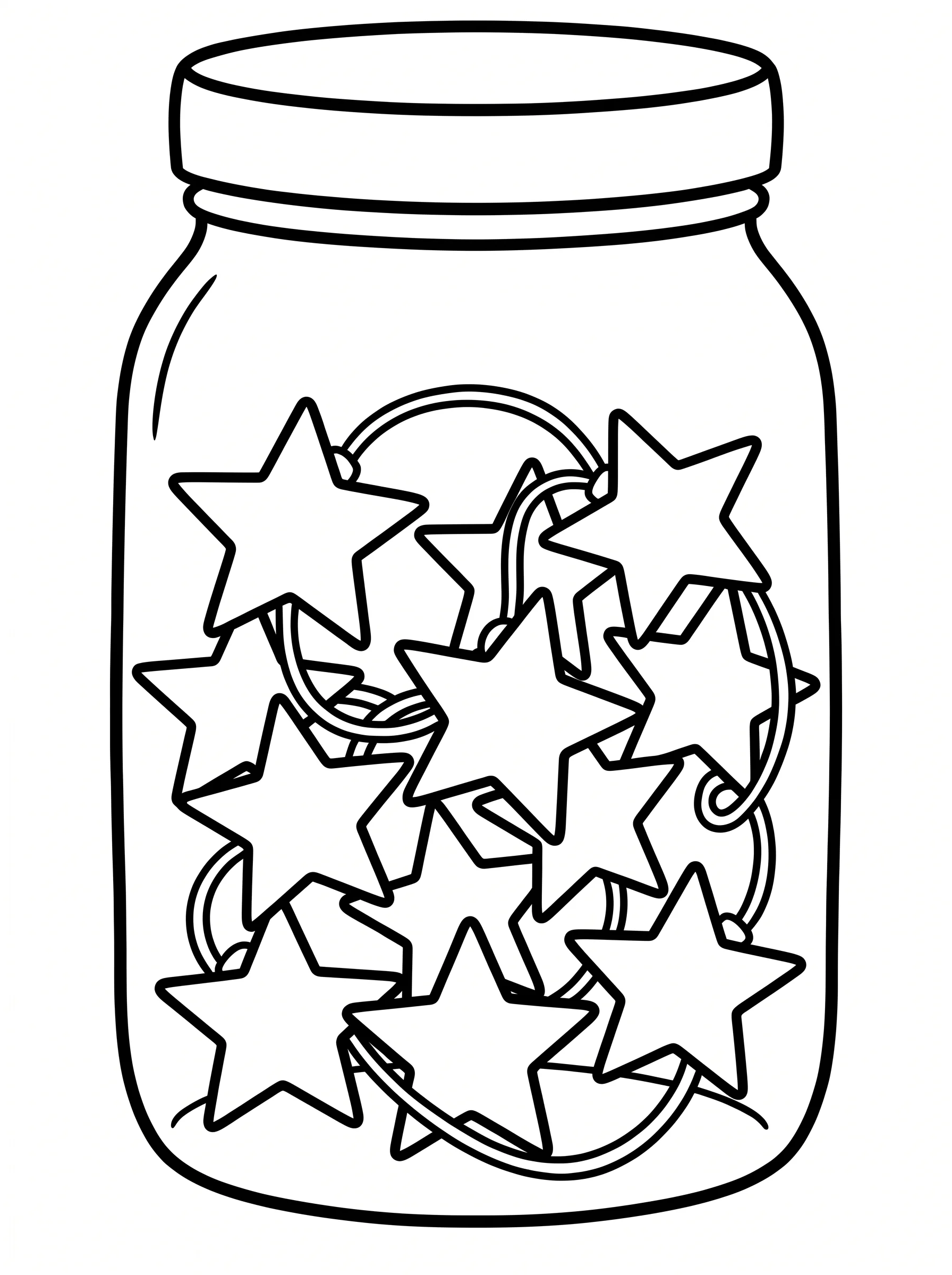 Glass Jar Filled with Star Fairy Lights