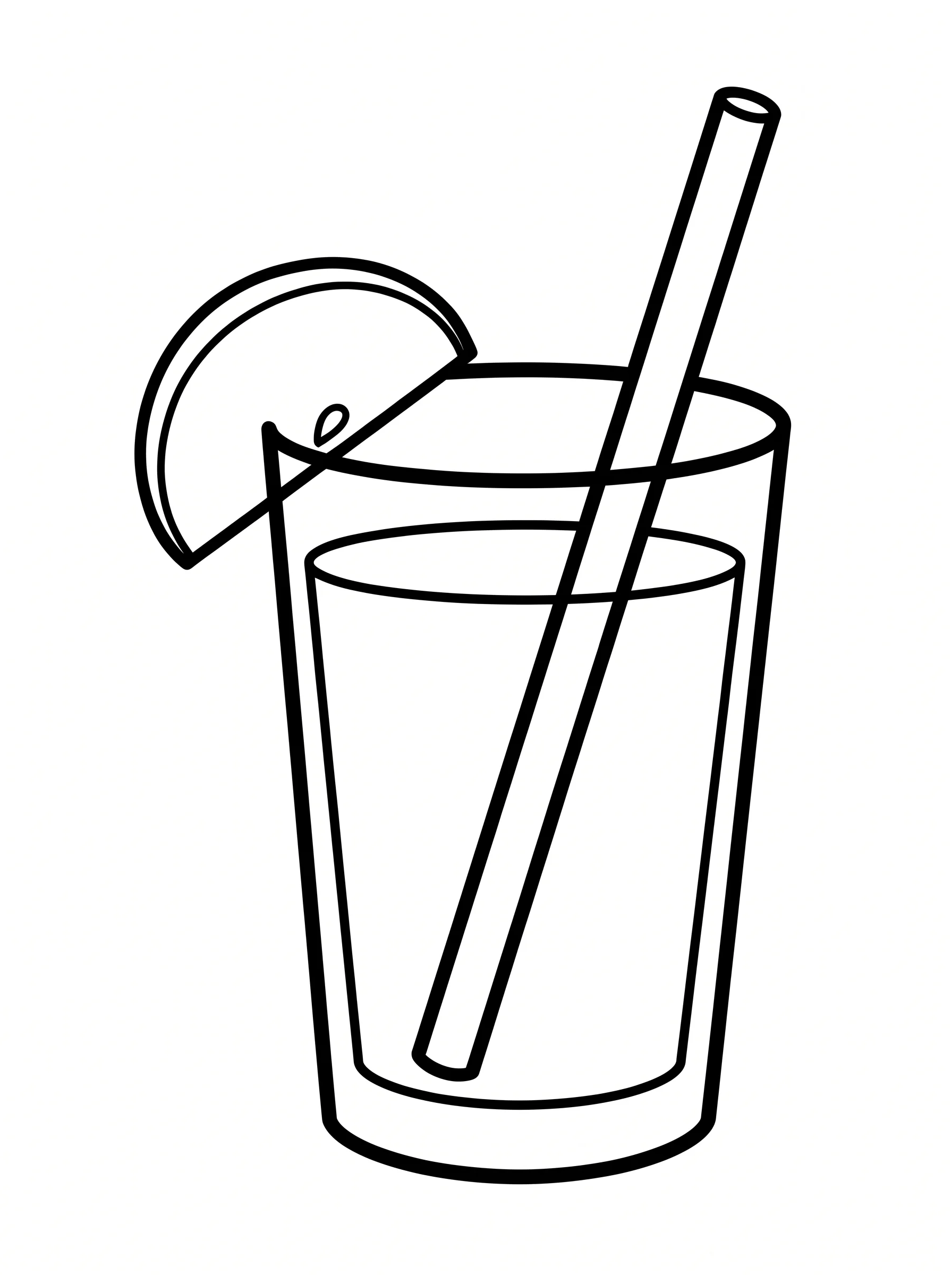 Glass of Apple Cider with a Straw