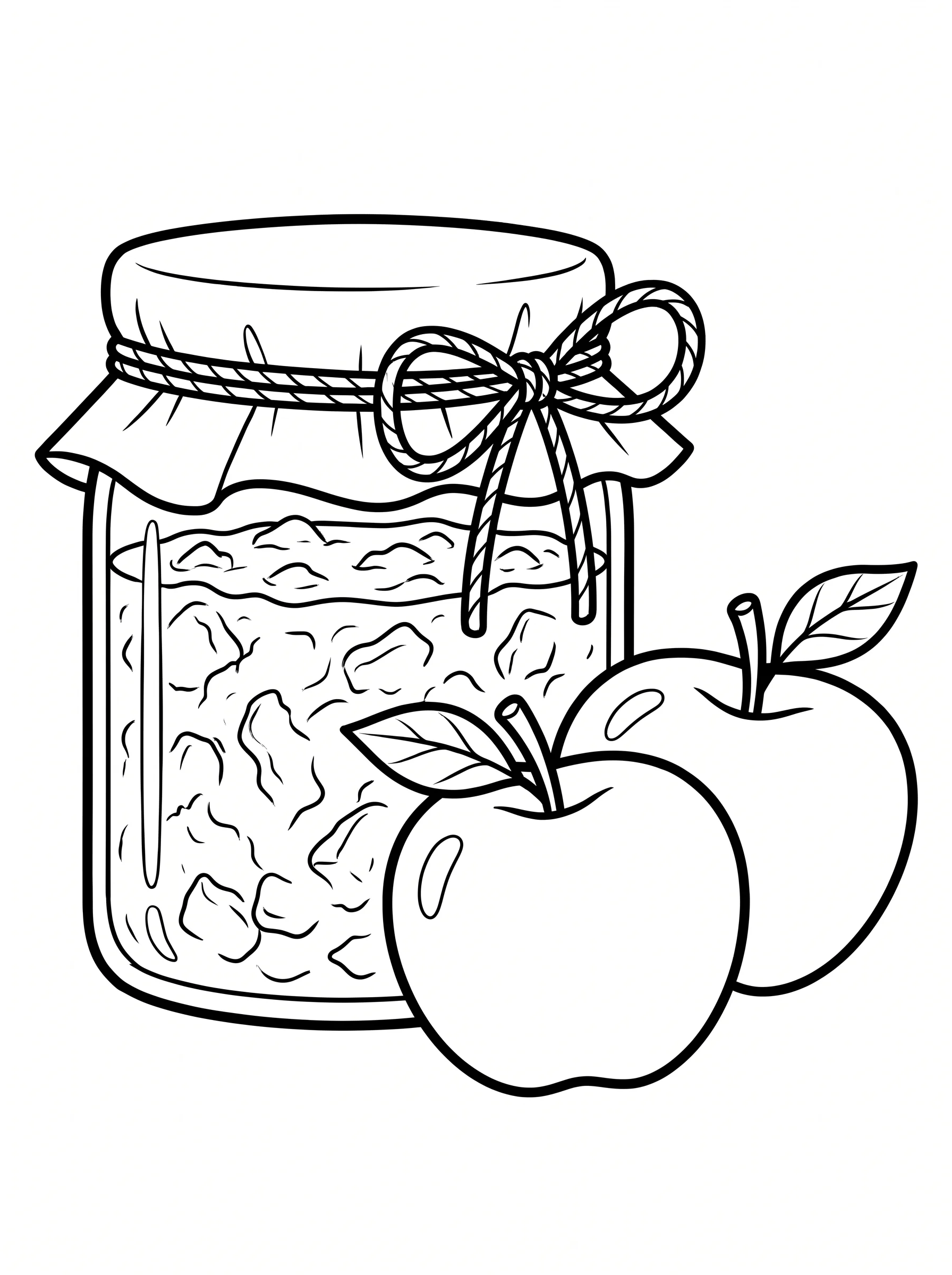 Jar of Apple Jam with Fabric Lid