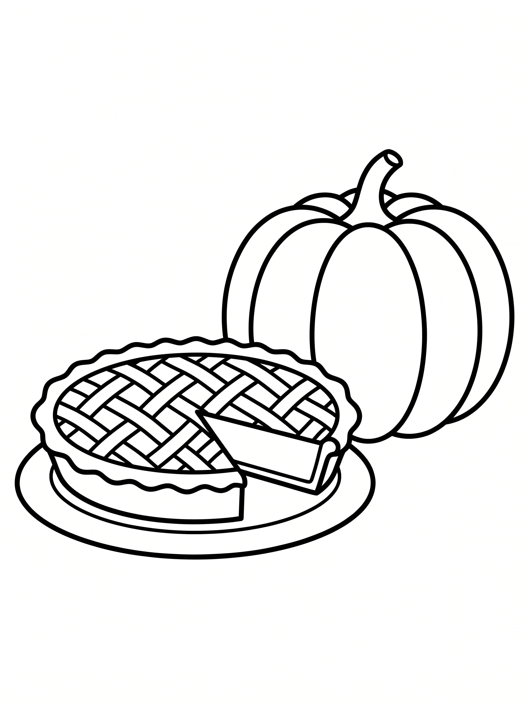 Pumpkin Pie Beside a Whole Pumpkin