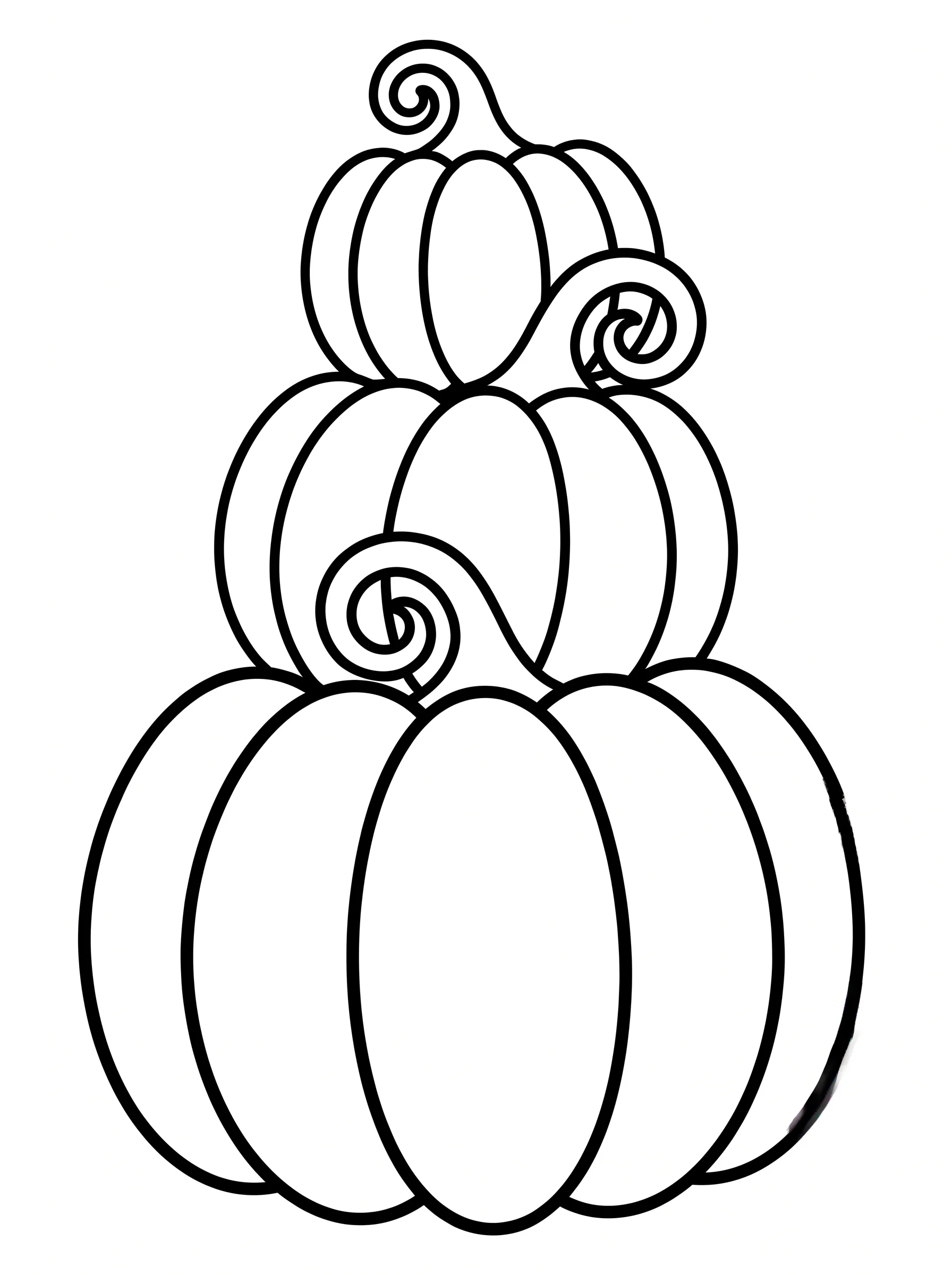 Fall Coloring Pages: Three Stacked Pumpkins