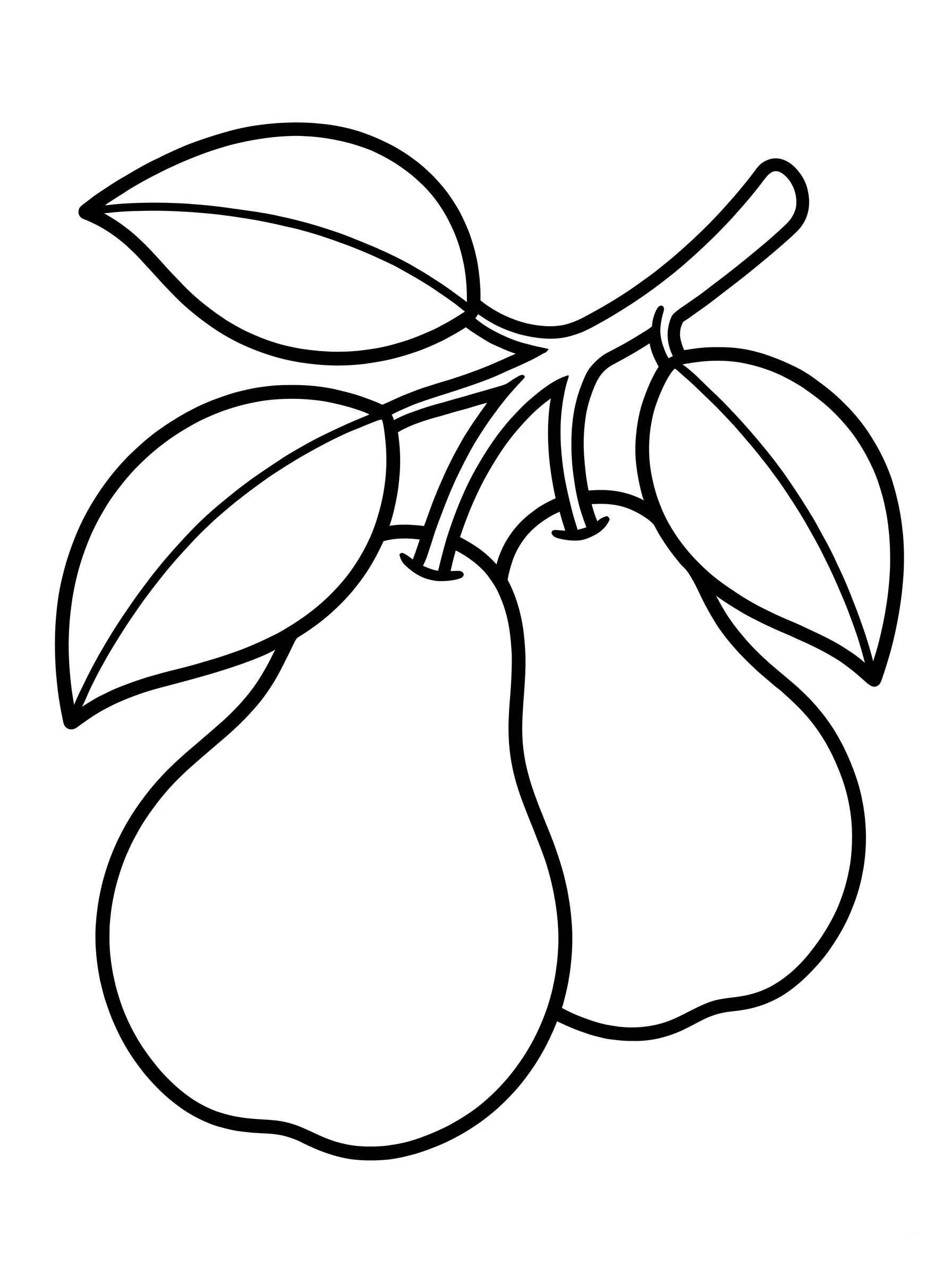 Two Simple Pears on a Leafy Branch
