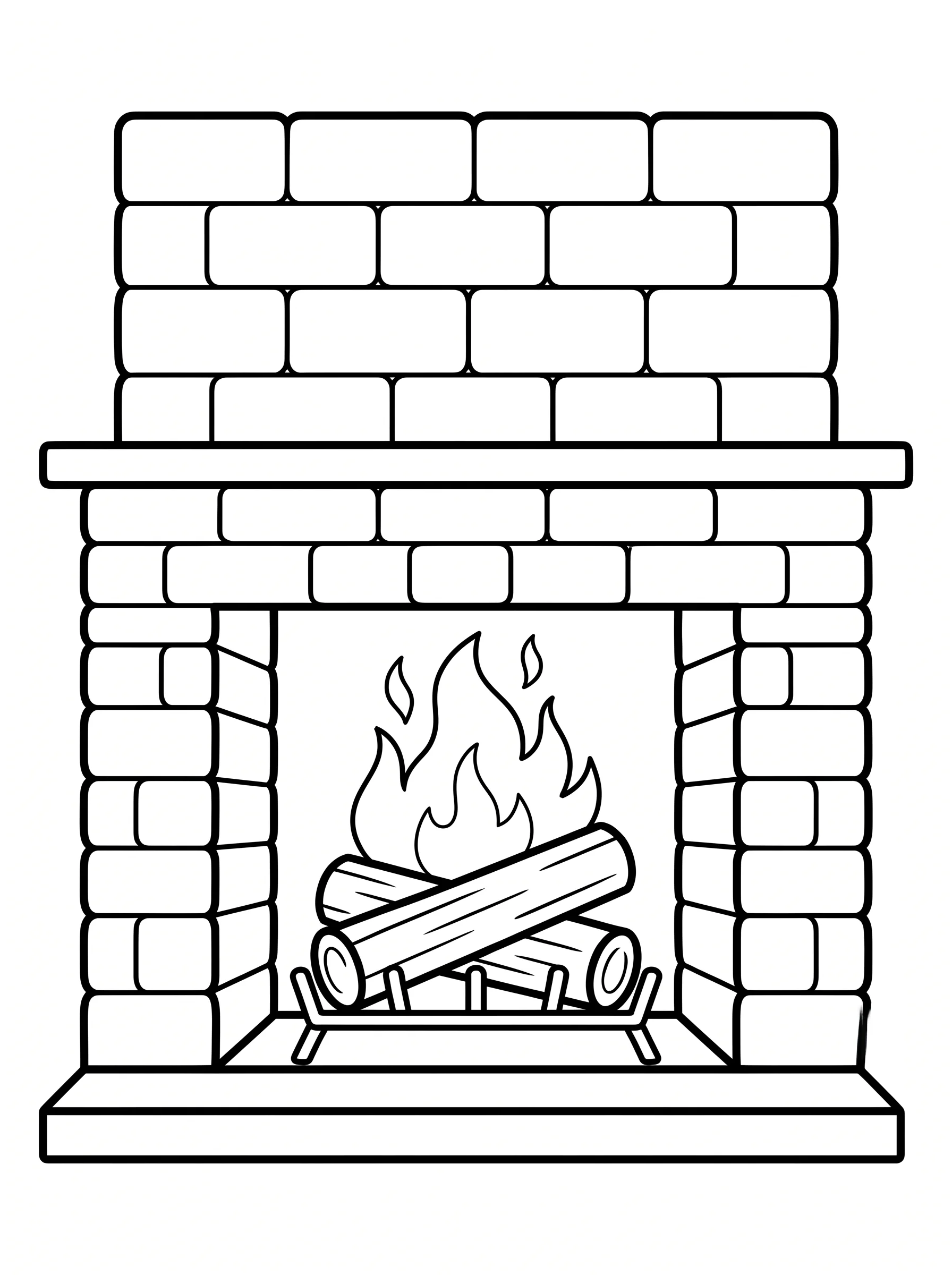 Warm Fireplace with Brick Outlines