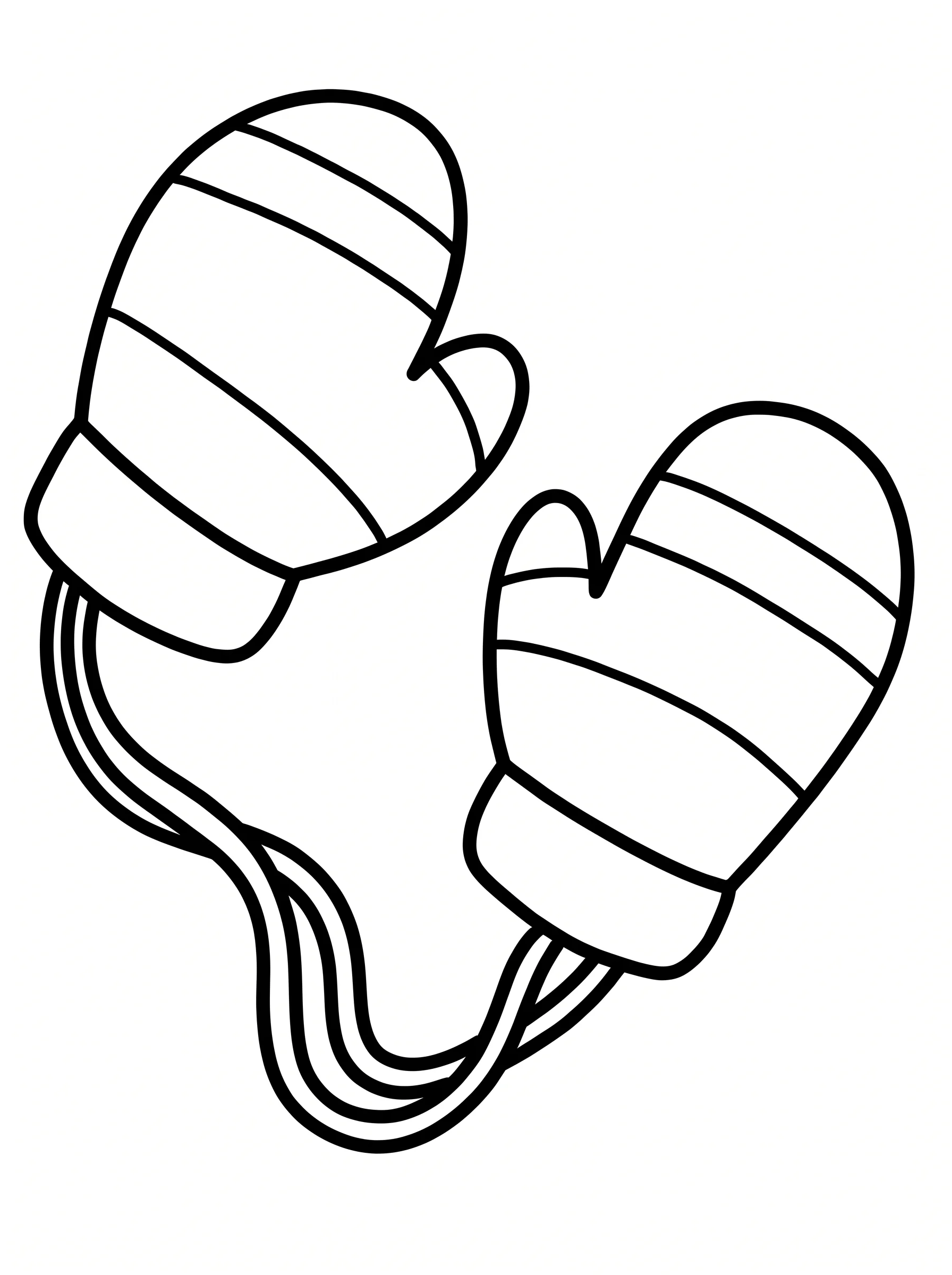 Warm Striped Mittens Joined by a Cord