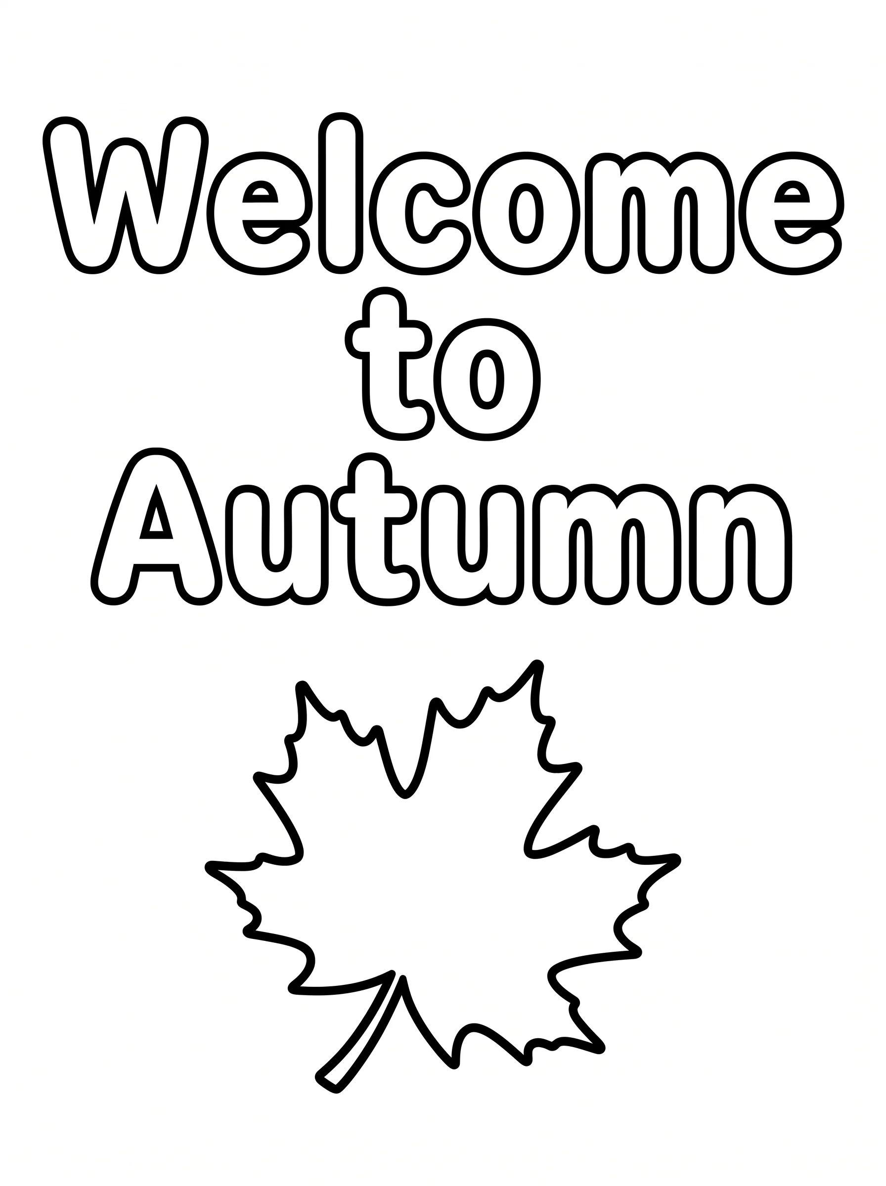 Welcome to Autumn Bubble Letters and Leaf
