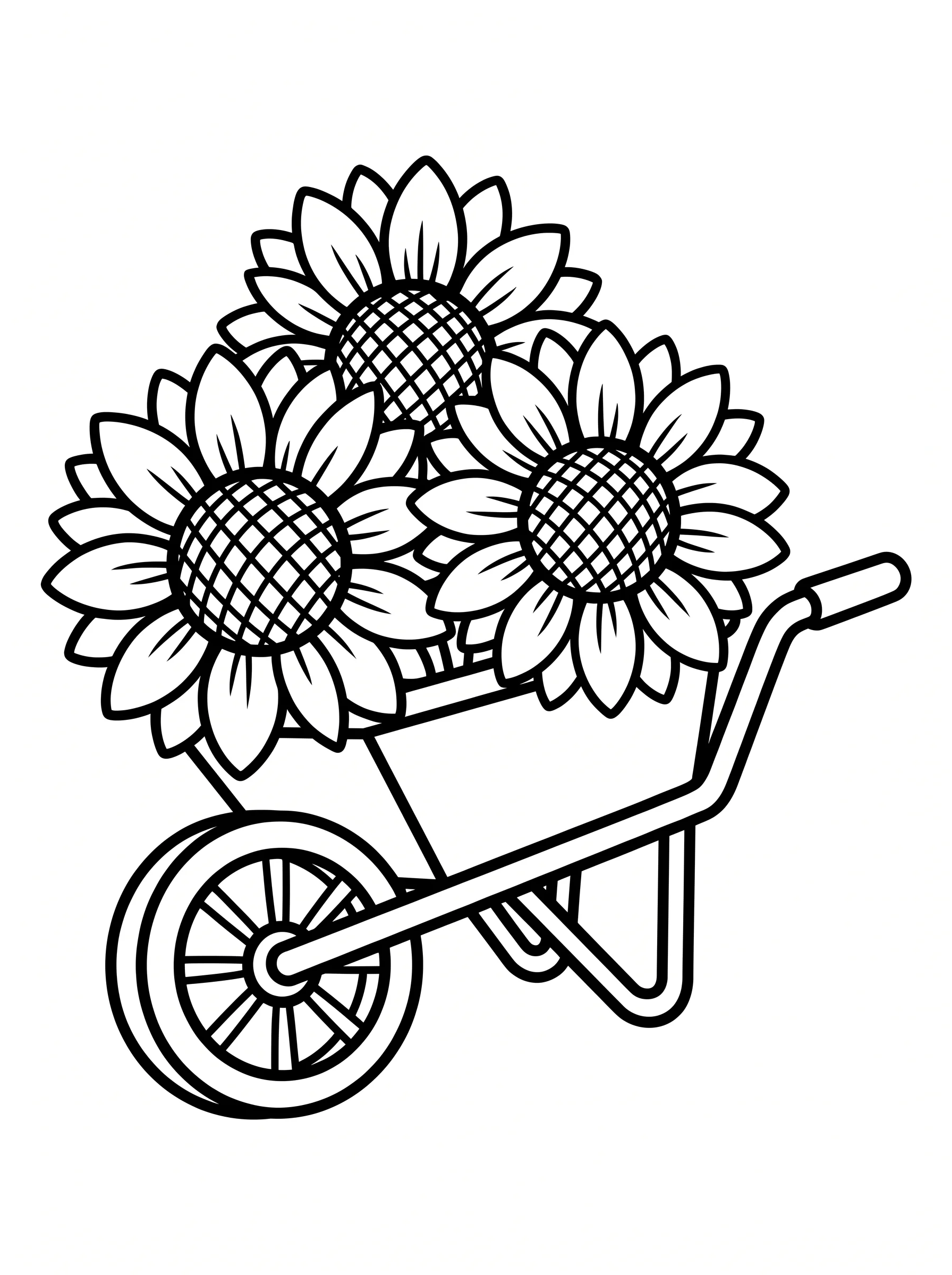 Wheelbarrow Loaded with Giant Sunflowers