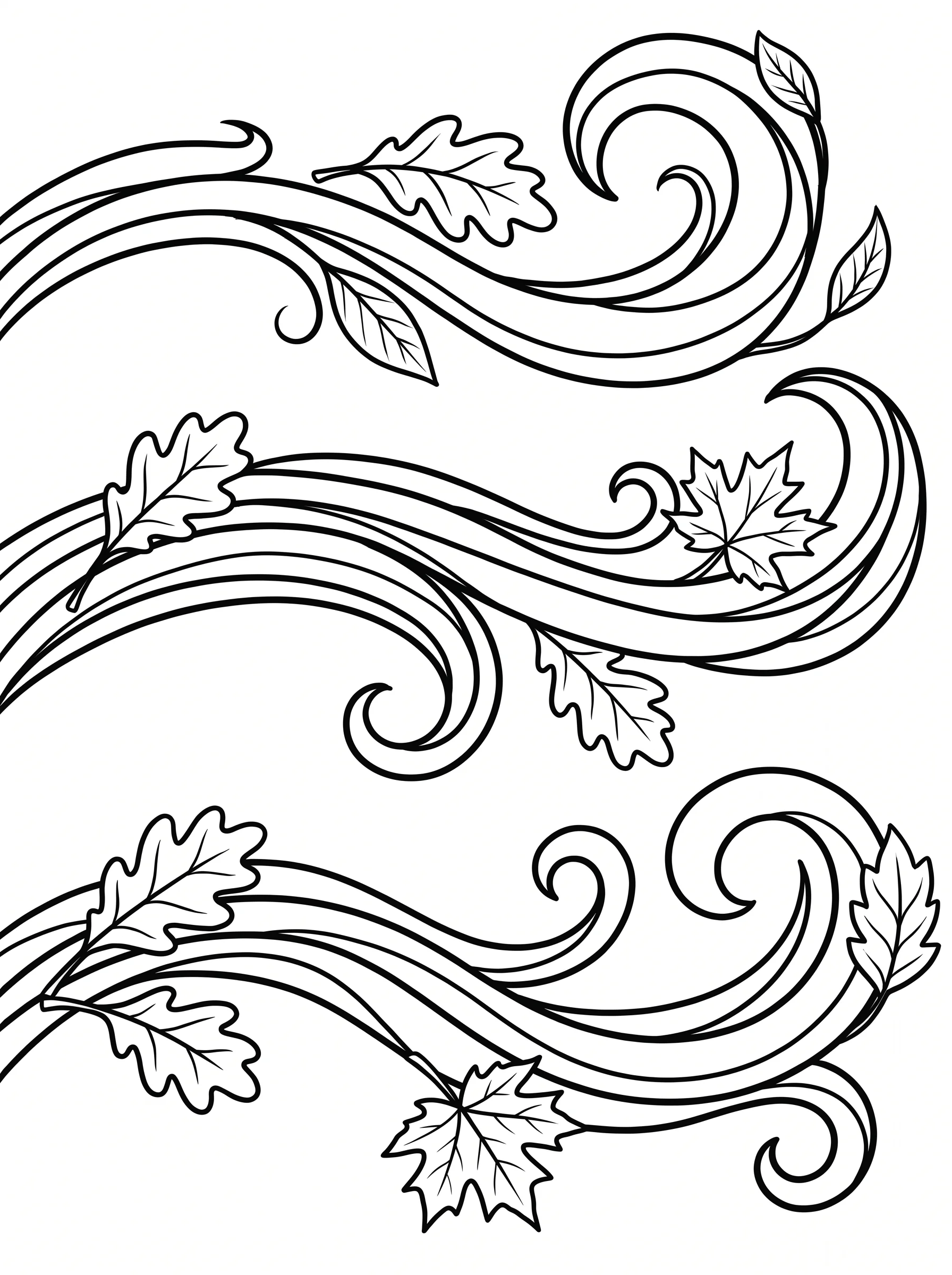 Wind Swirls Blowing Leaves Across the Page