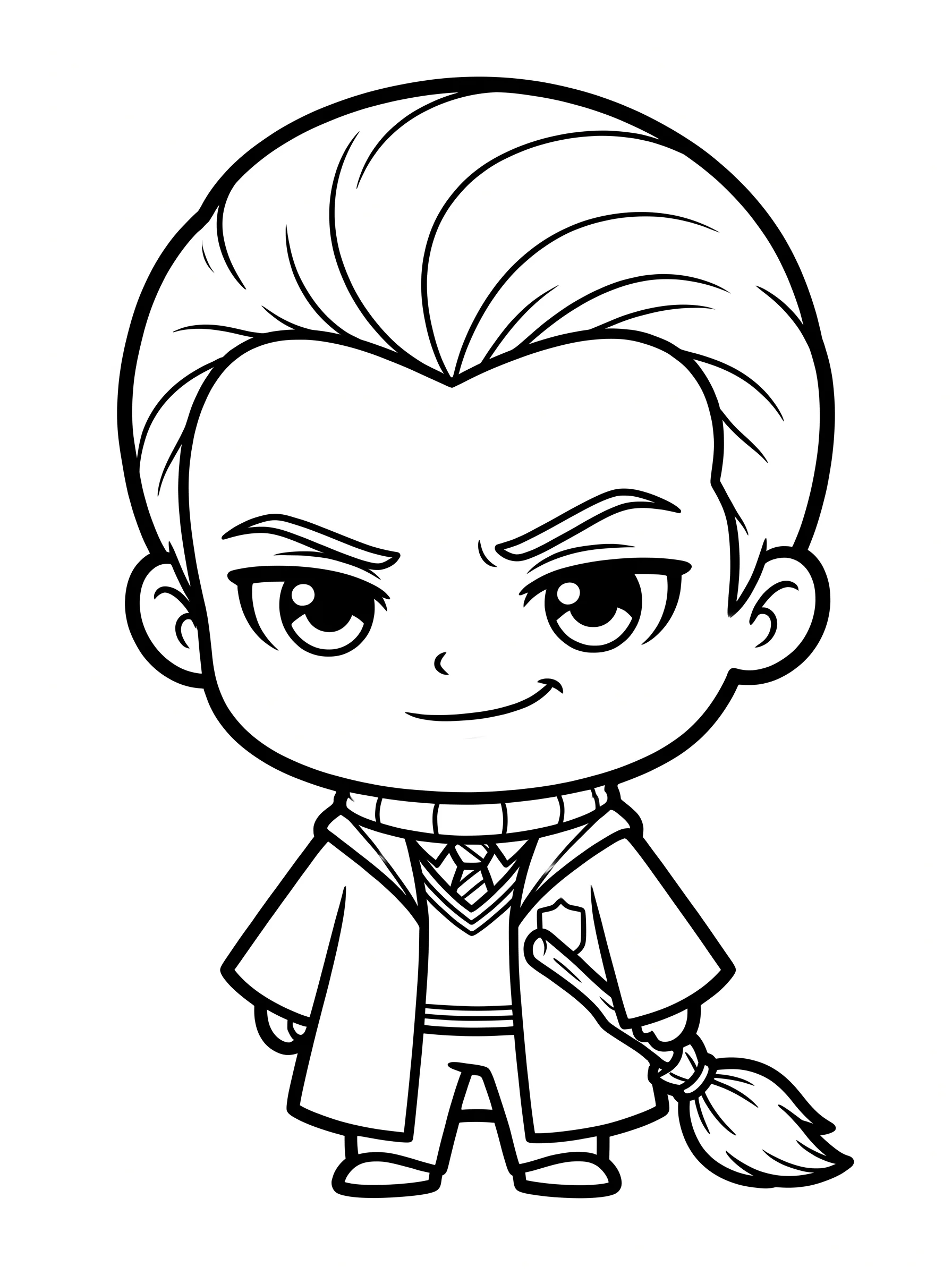 Chibi Draco with a Broomstick