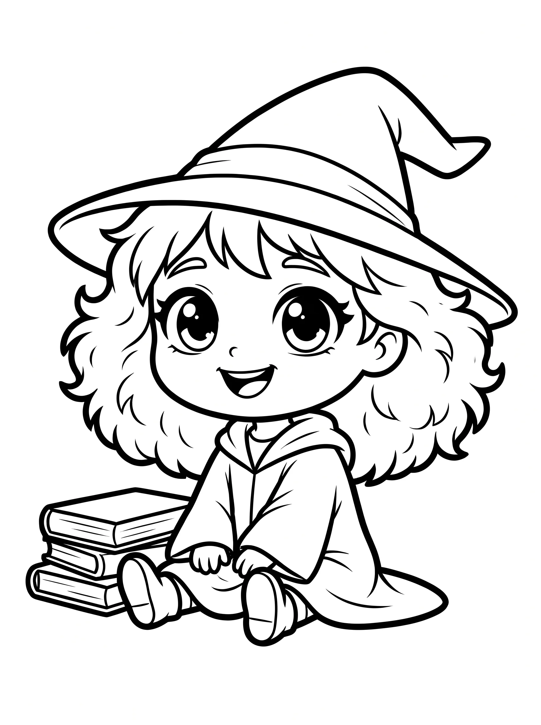 Chibi Hermione Reading on the Floor