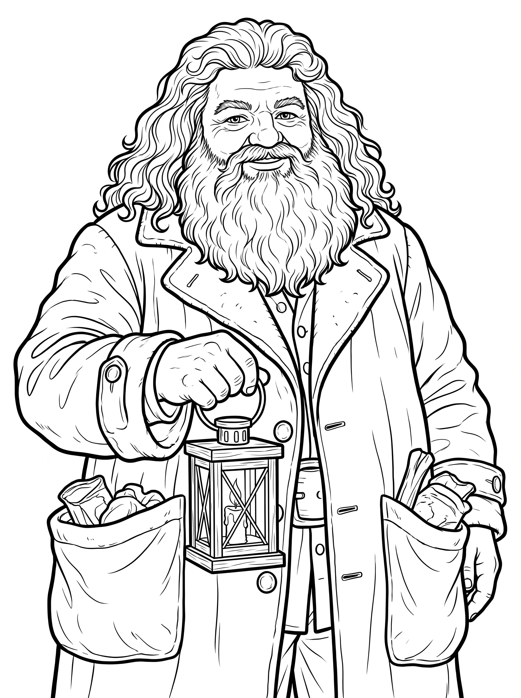 Friendly Hagrid Holding a Lantern