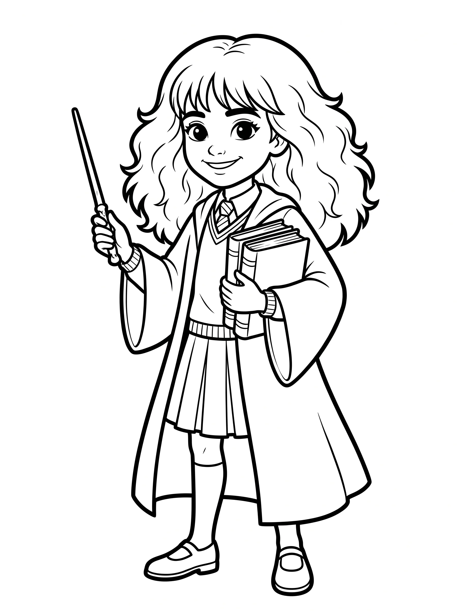 Smart Hermione with School Books