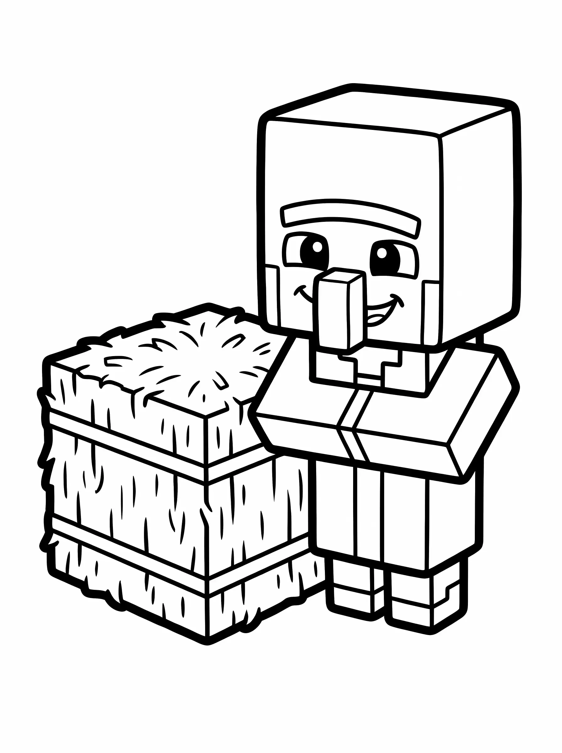 Baby Villager and Hay Bale