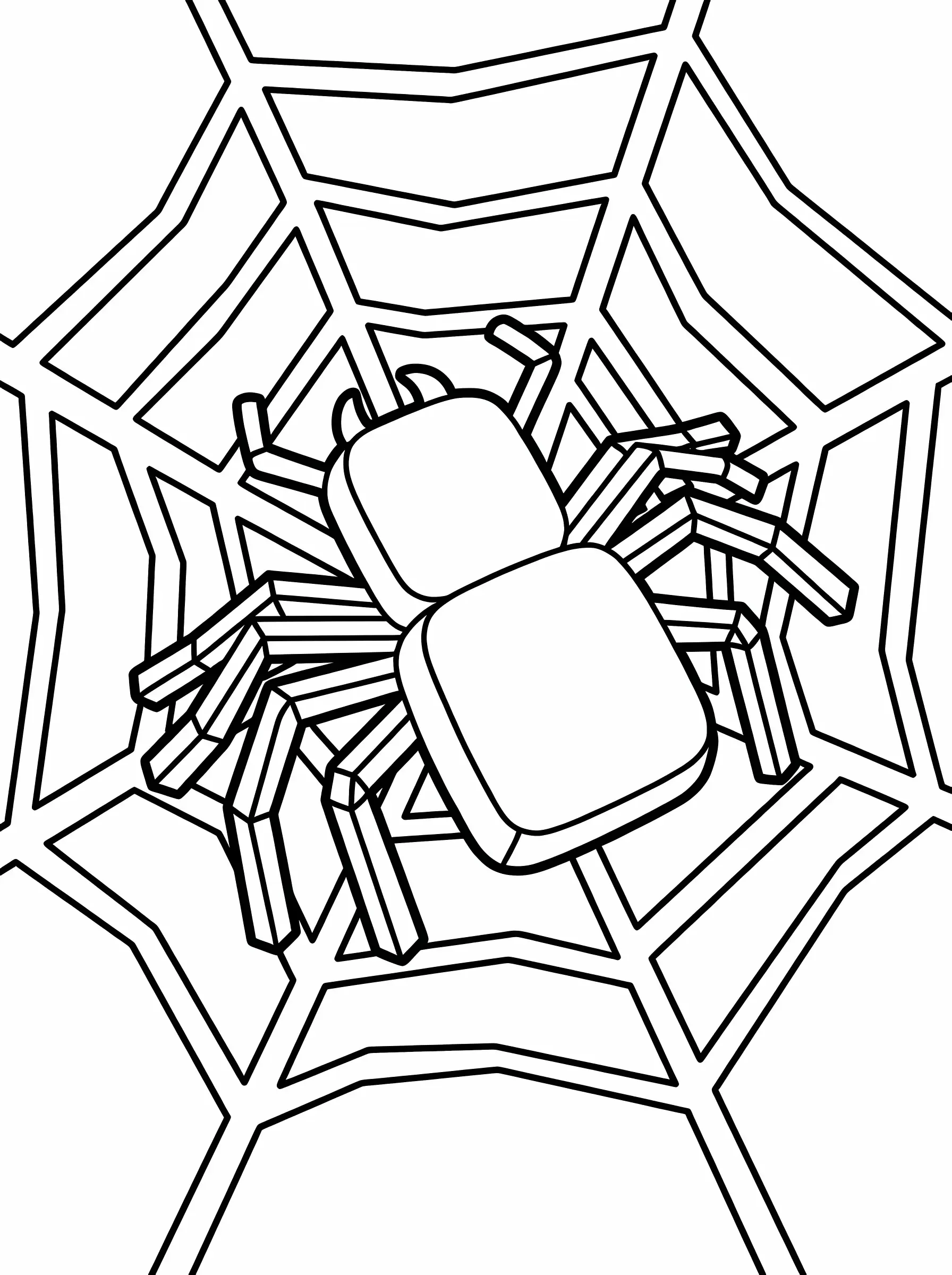 Blocky Spider on a Web