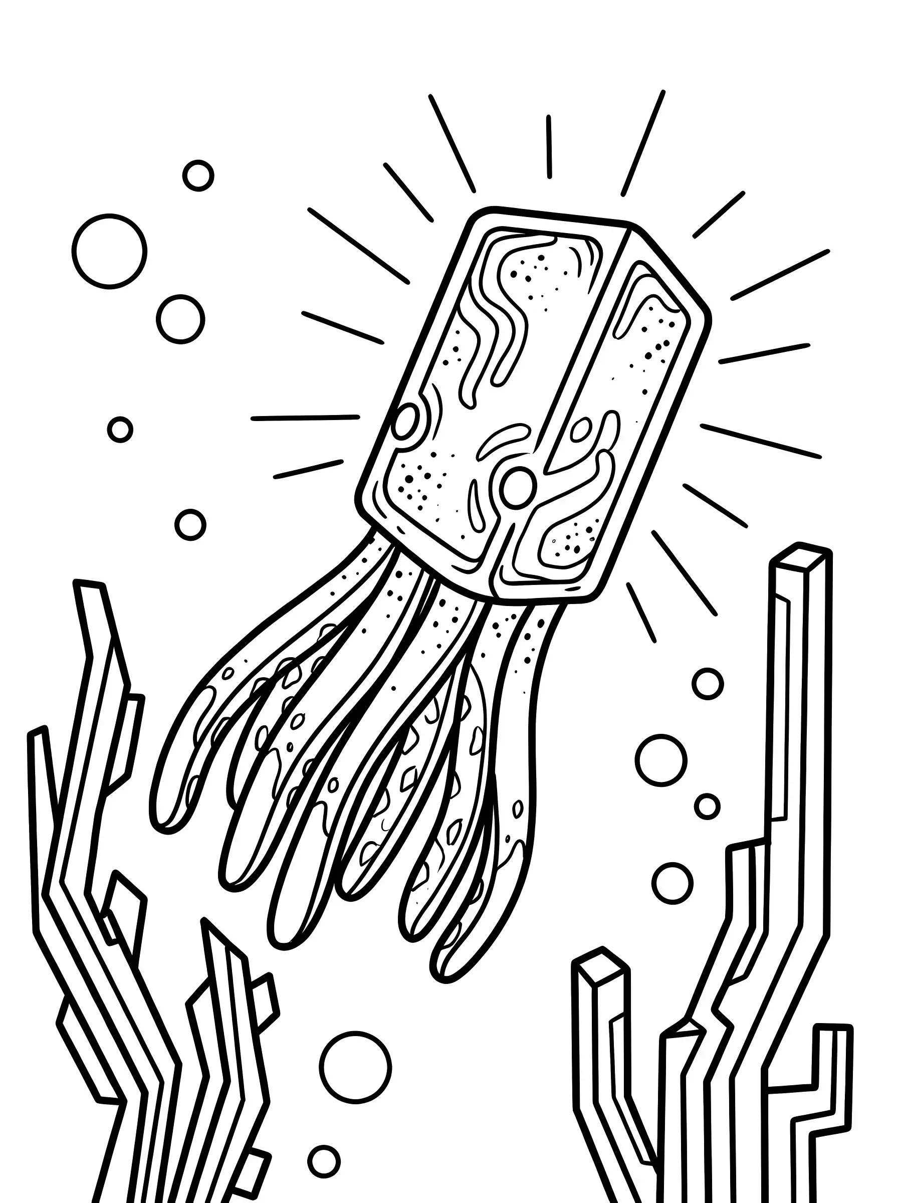Glowing Squid in the Sea